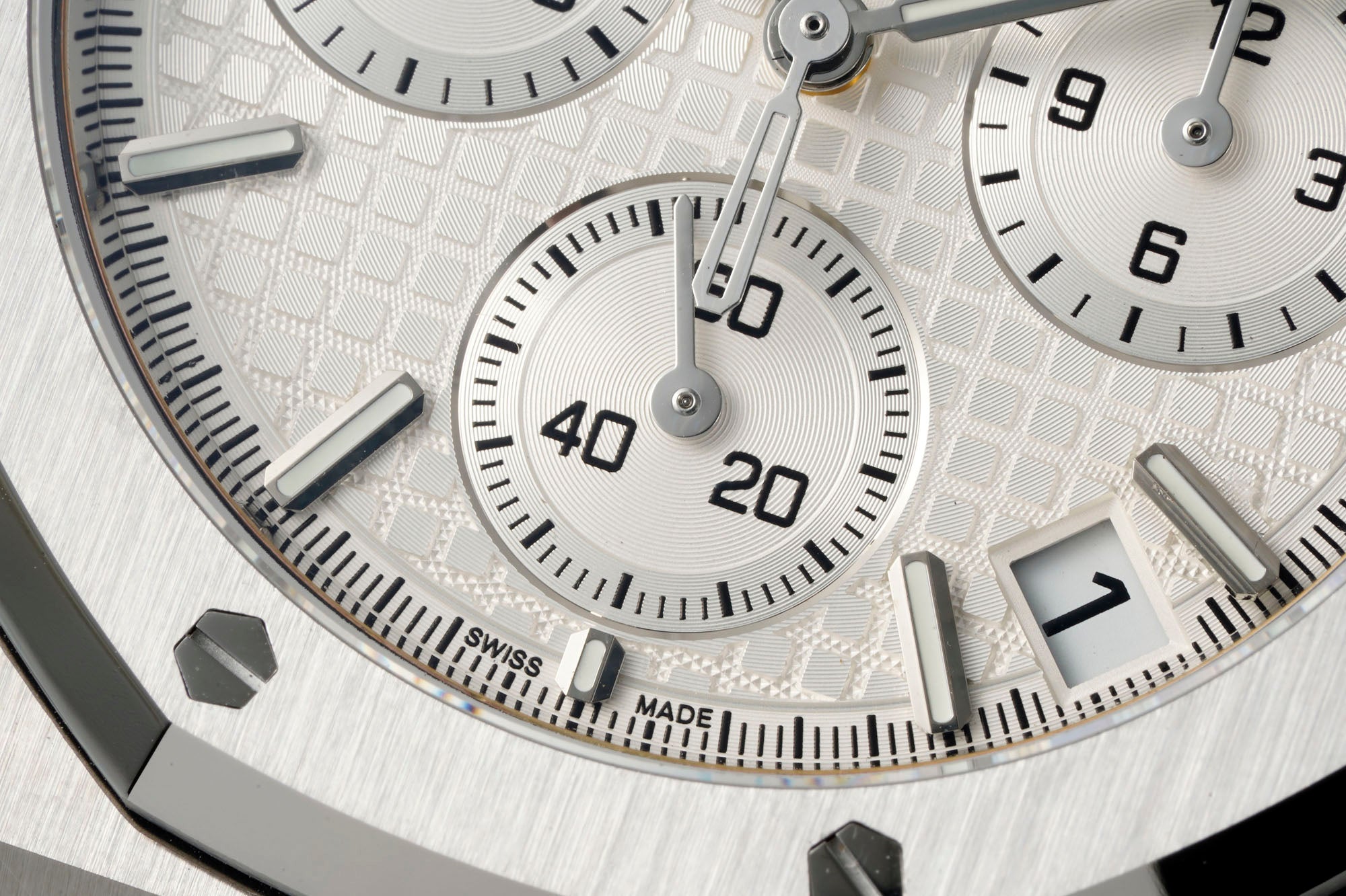Audemars Piguet Royal Oak Chronograph 41mm Steel Case White Dial Rubber Strap
