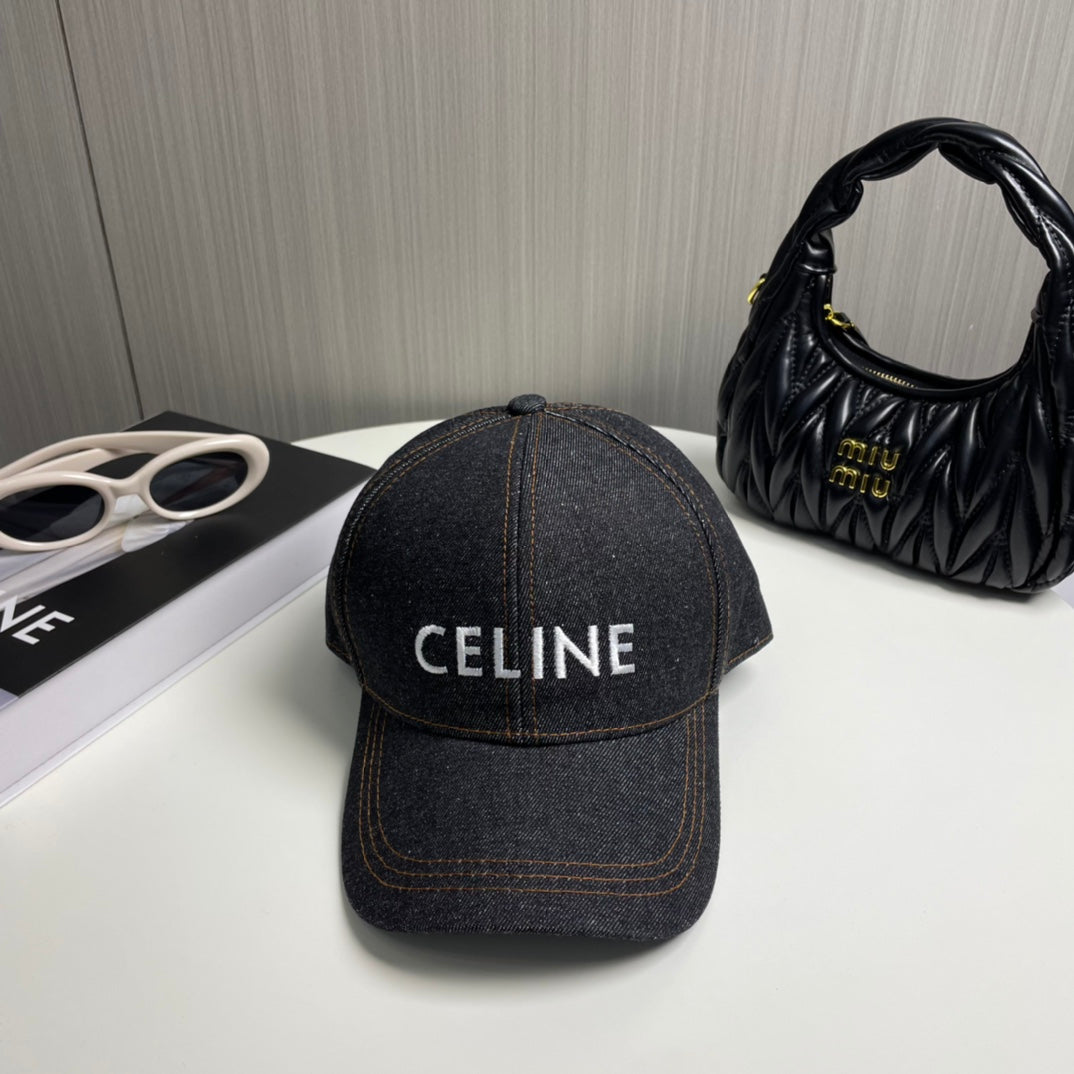 Celin Cap Black Denim Fabric 210316