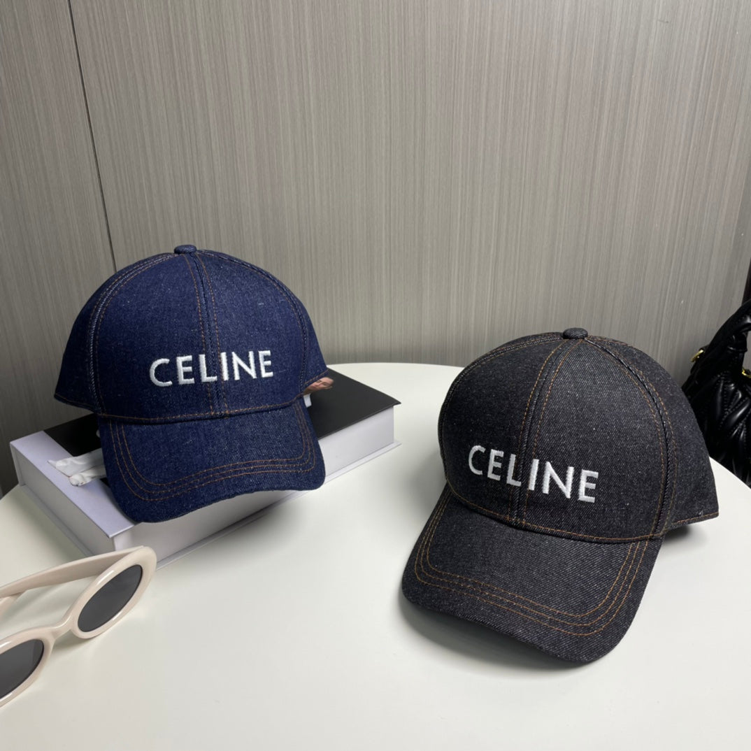 Celin Cap Black Denim Fabric 210316