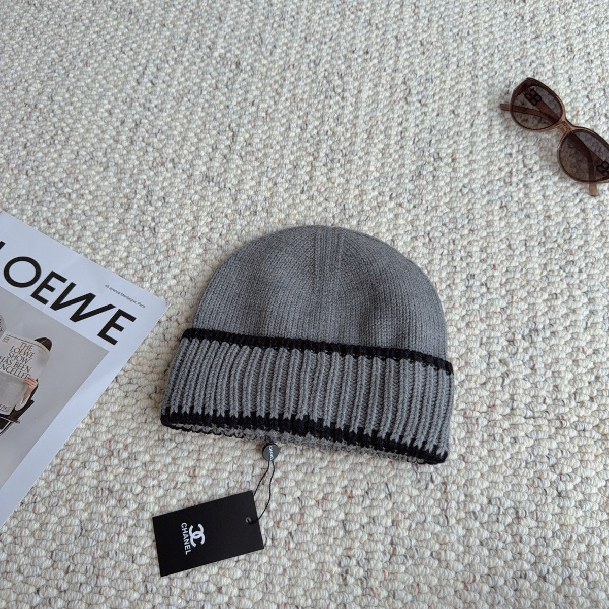 Chanel Double C Beanie Wool 477882