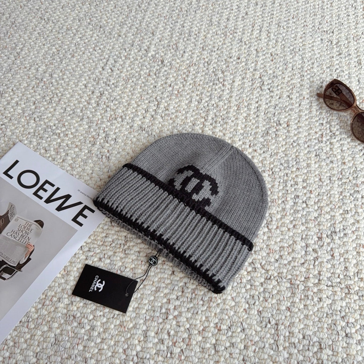Chanel Double C Beanie Wool 477882