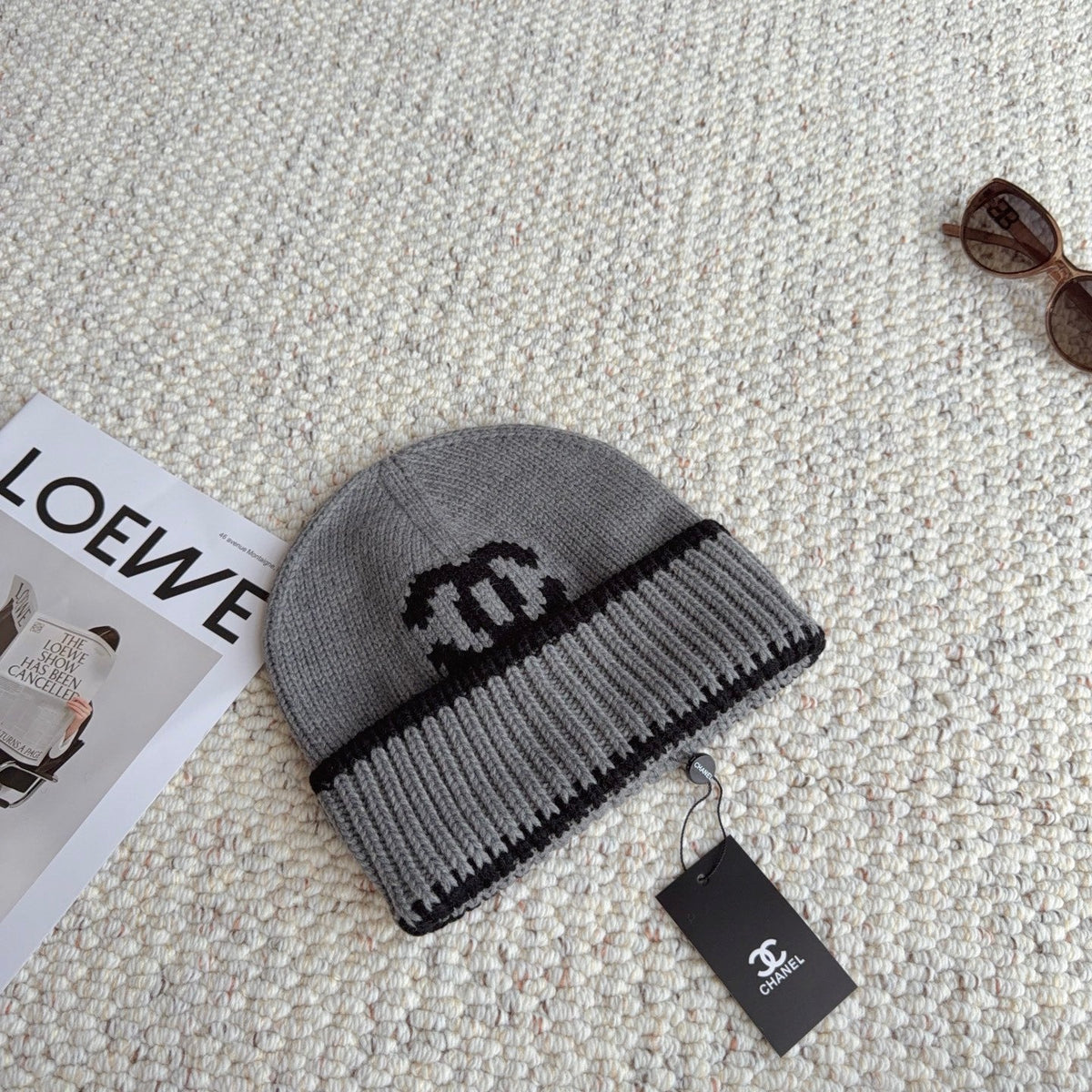 Chanel Double C Beanie Wool 477882
