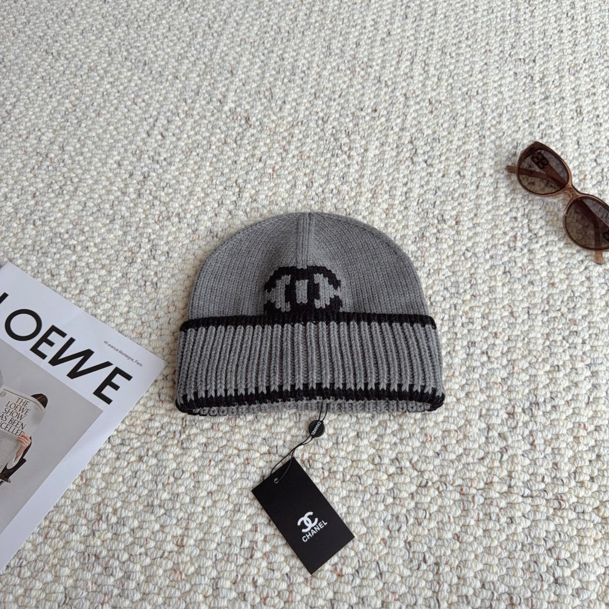 Chanel Double C Beanie Wool 477882
