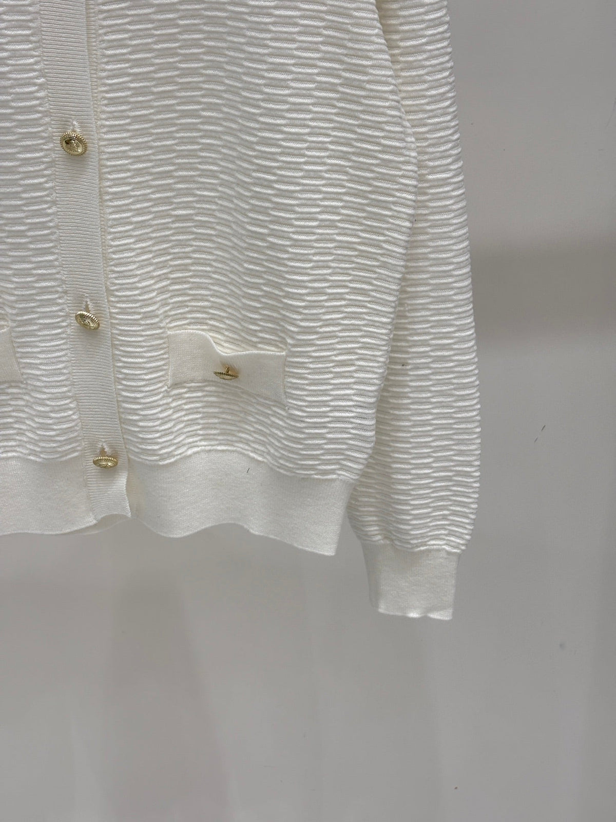 Celine 2026 Hollow-out Knit Cardigan With Metal Buttons 431811
