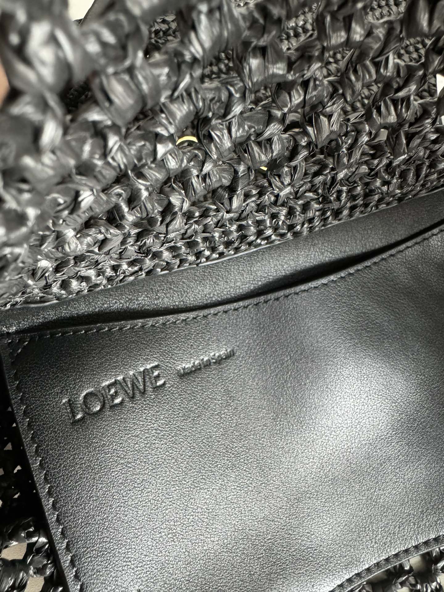 Loewe 2025 Ola 26 Bag Black Raffia Calfskin 274683