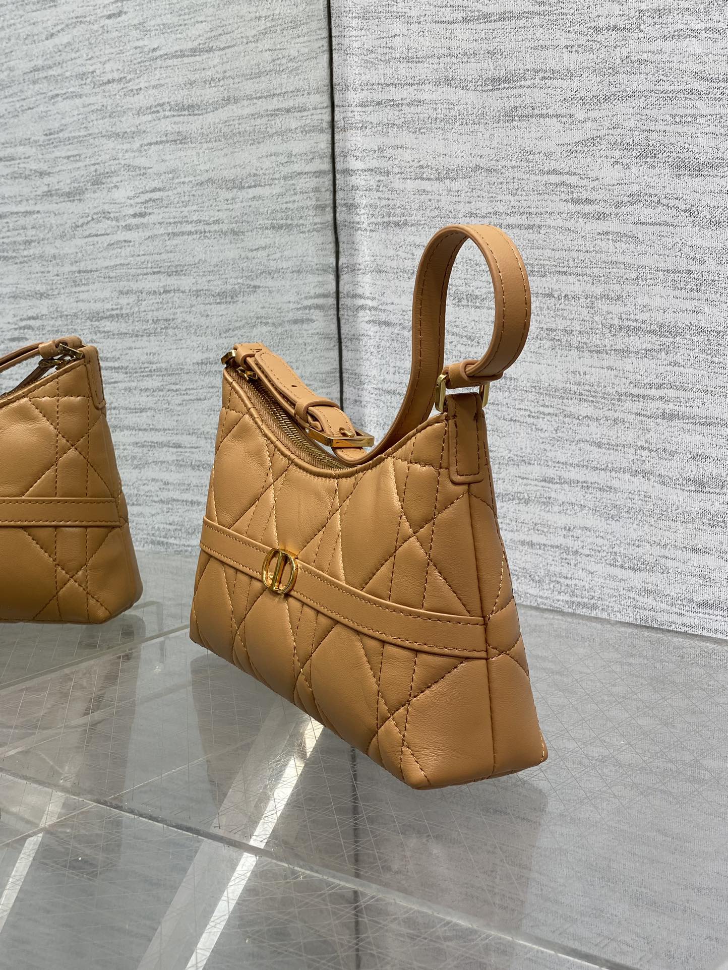 Dior 2025 Miss Caro Bag 18cm Tan Macrocannage Lambskin 272804