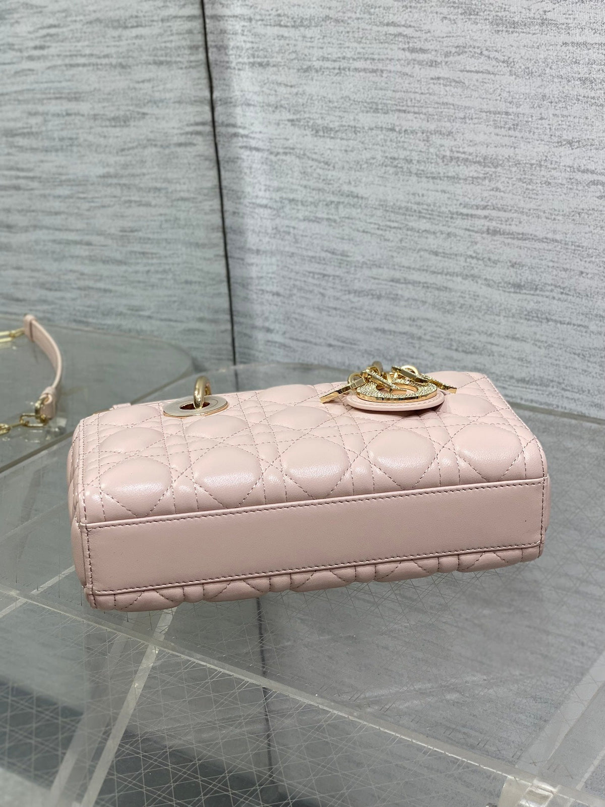 Dior 2026 Lady D-Joy Bag 22cm Powder Pink Cannage Lambskin