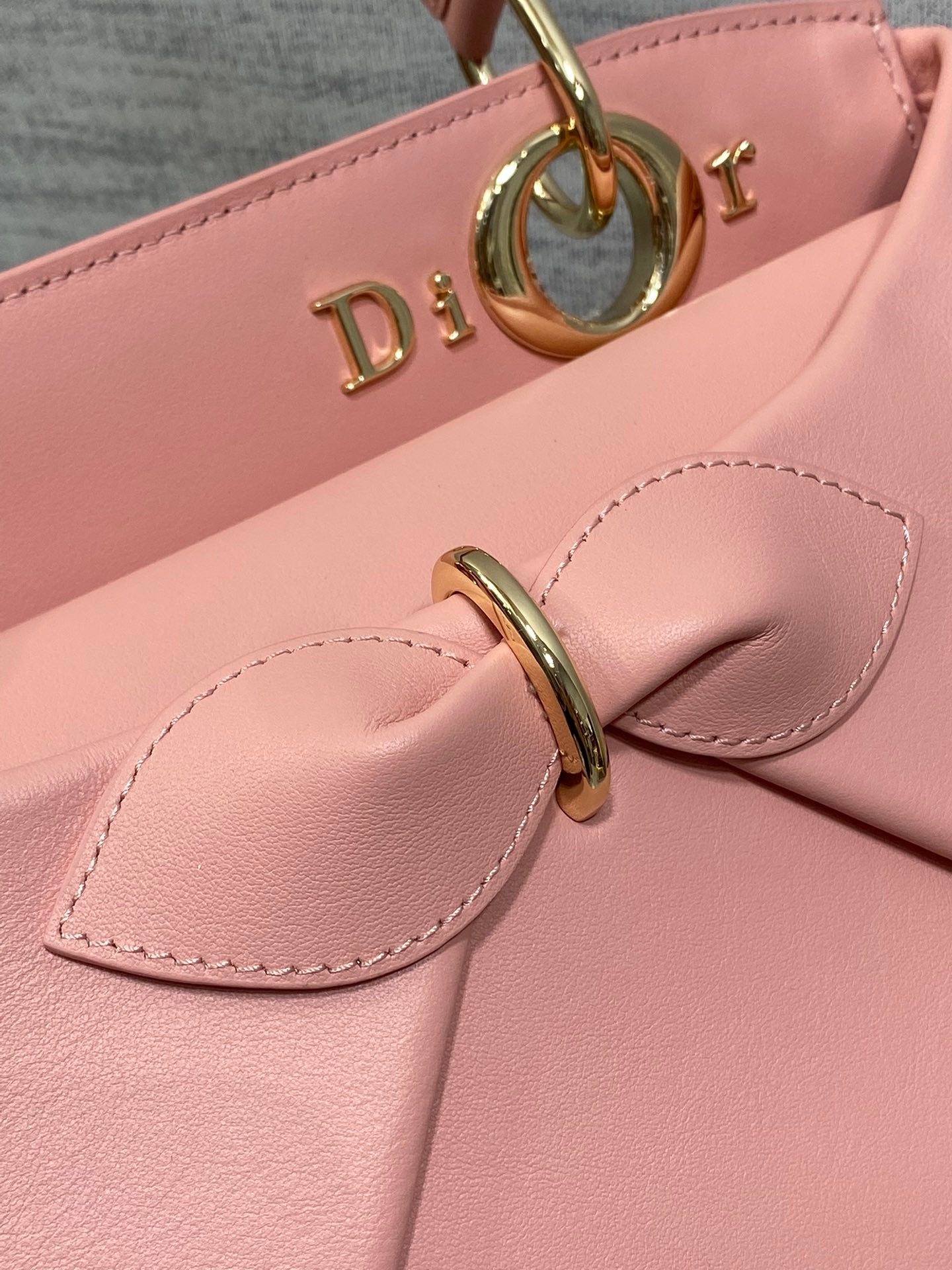 Dior 2025 Bow Bag 28cm Pink Leather 272507