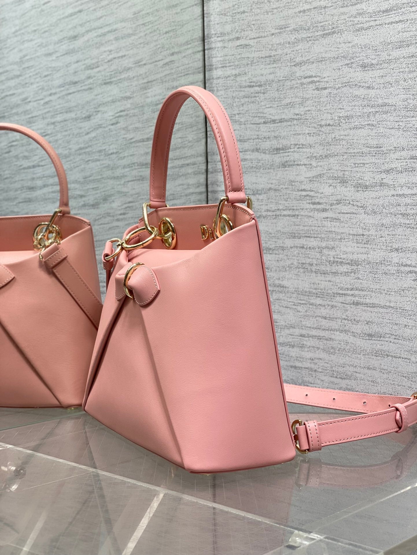 Dior 2025 Bow Bag 28cm Pink Leather 272507