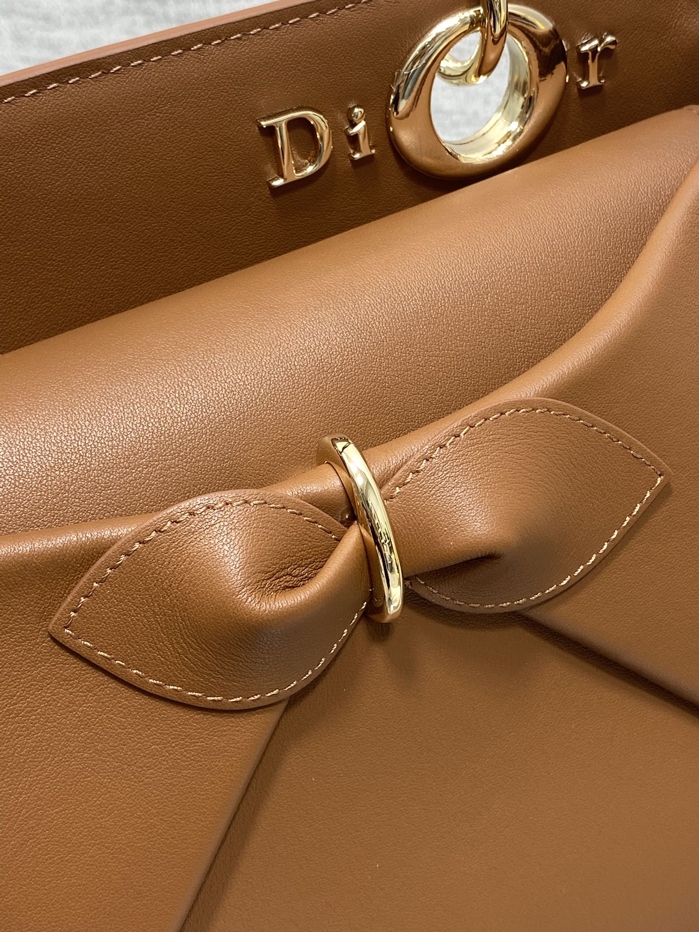 Dior 2025 Bow Bag 28cm Brown Leather 272511
