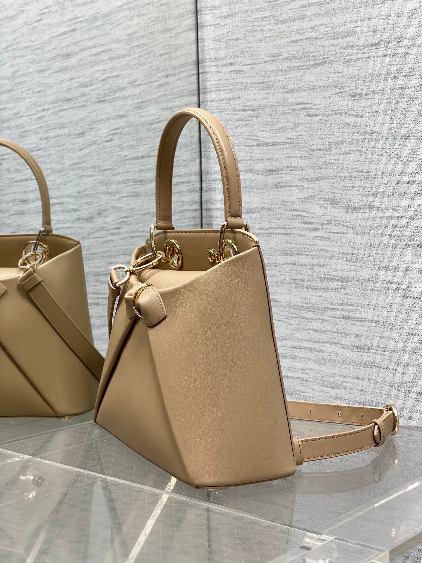 Dior 2025 Bow Bag 28cm Beige Leather 272513