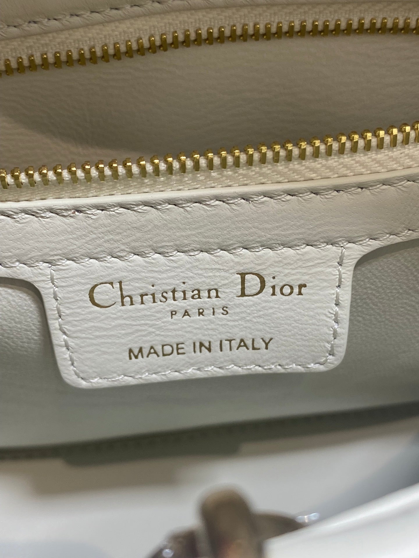 Dior 2025 Crocodile Pattern Bag 28cm White Leather 272525
