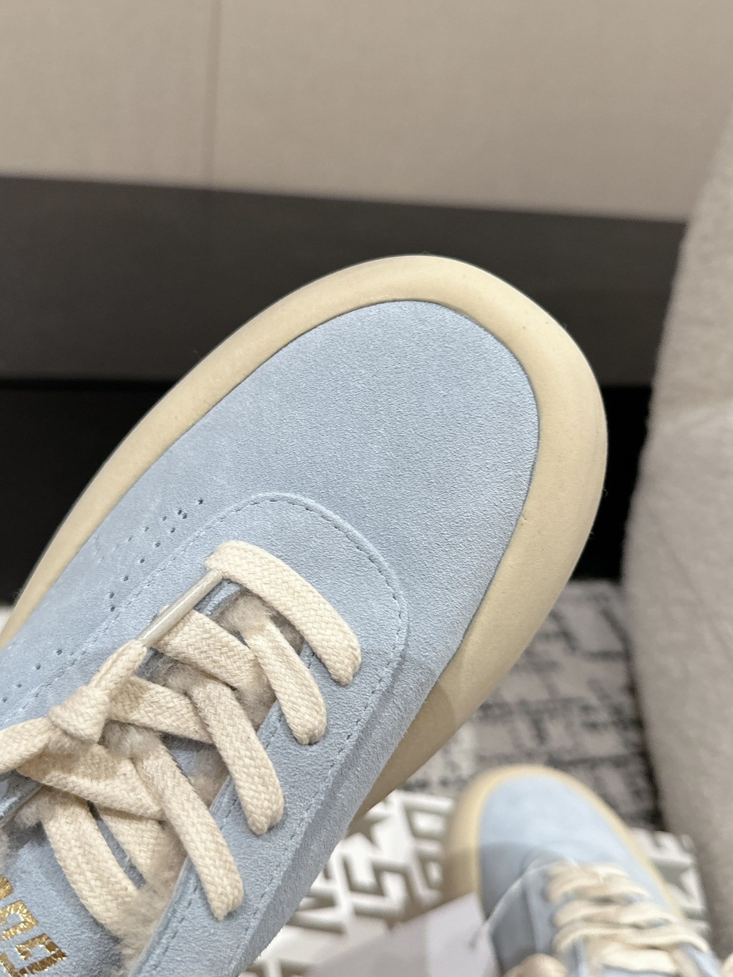 Golden Goose 2025 Space-Star Sabot Sneaker Blue Beige Suede Wool 141172