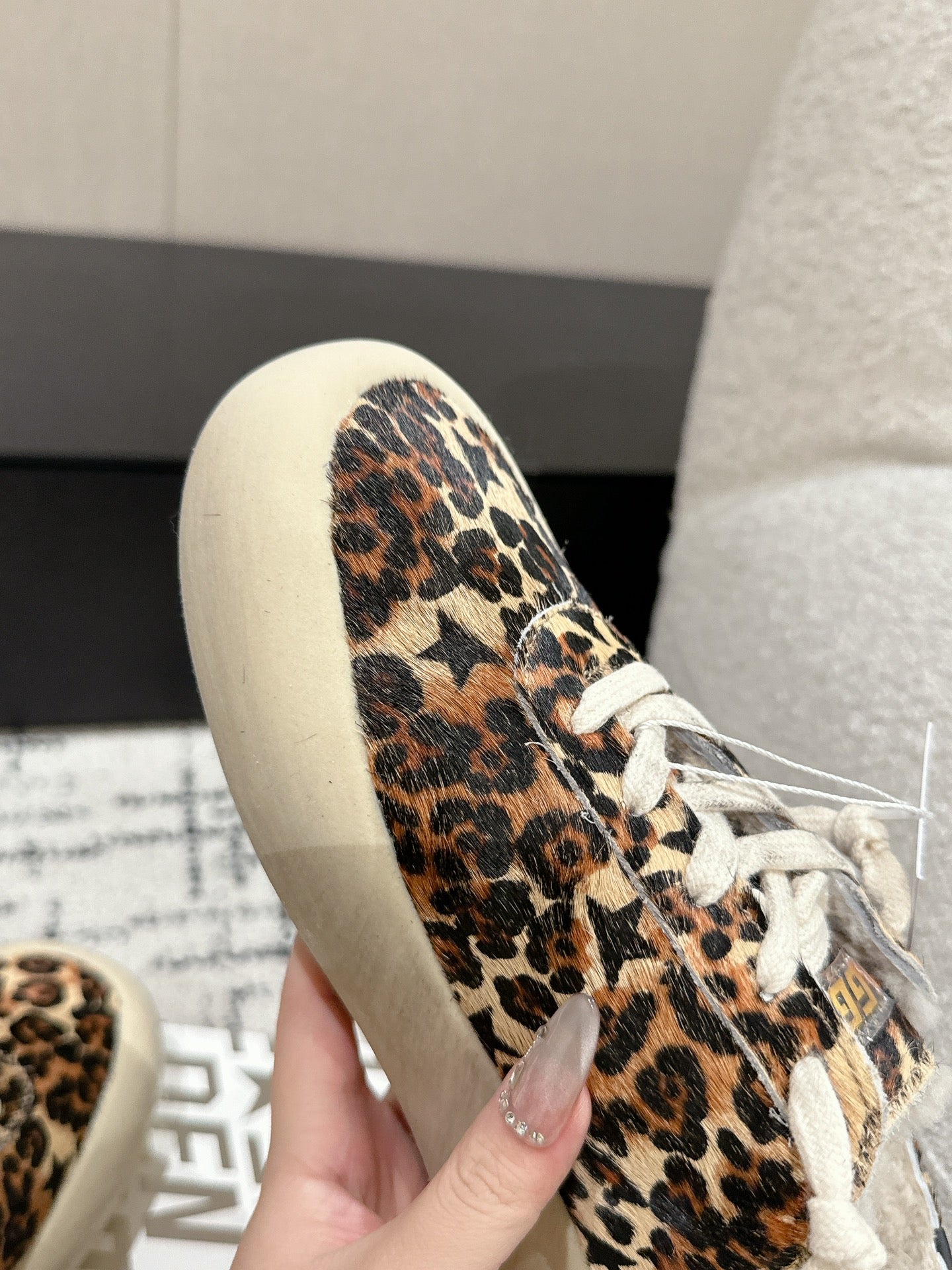 Golden Goose 2025 Space-Star Sabot Sneaker Leopard Beige Wool 141173