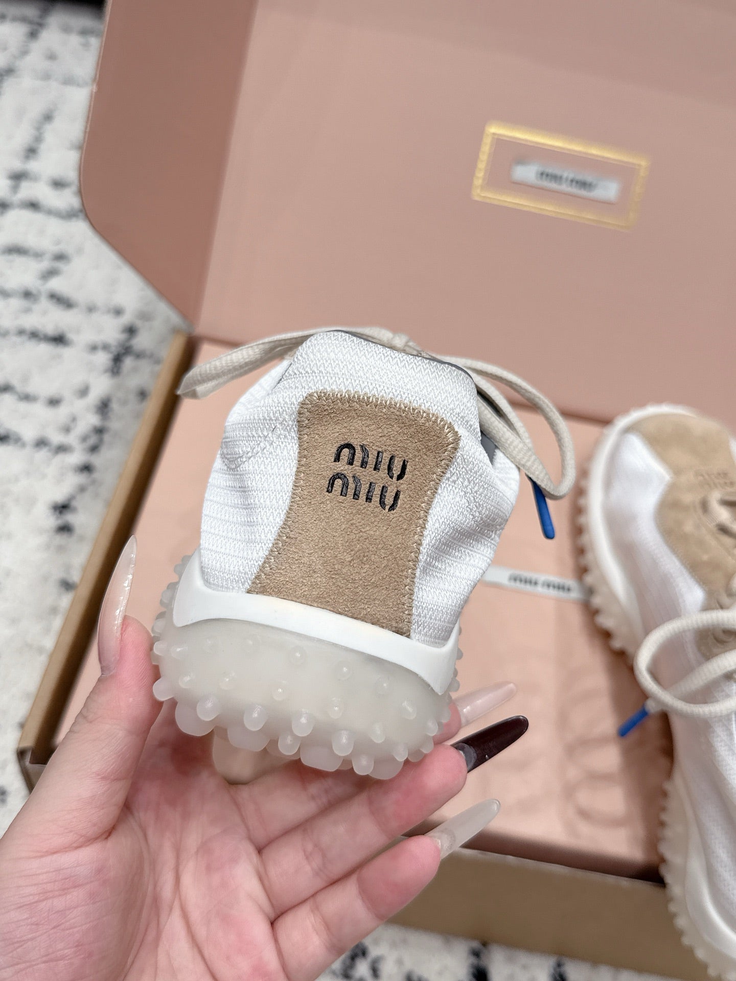 Miumiu 2026 Bubble Sneaker Technical Fabric And Suede 955019