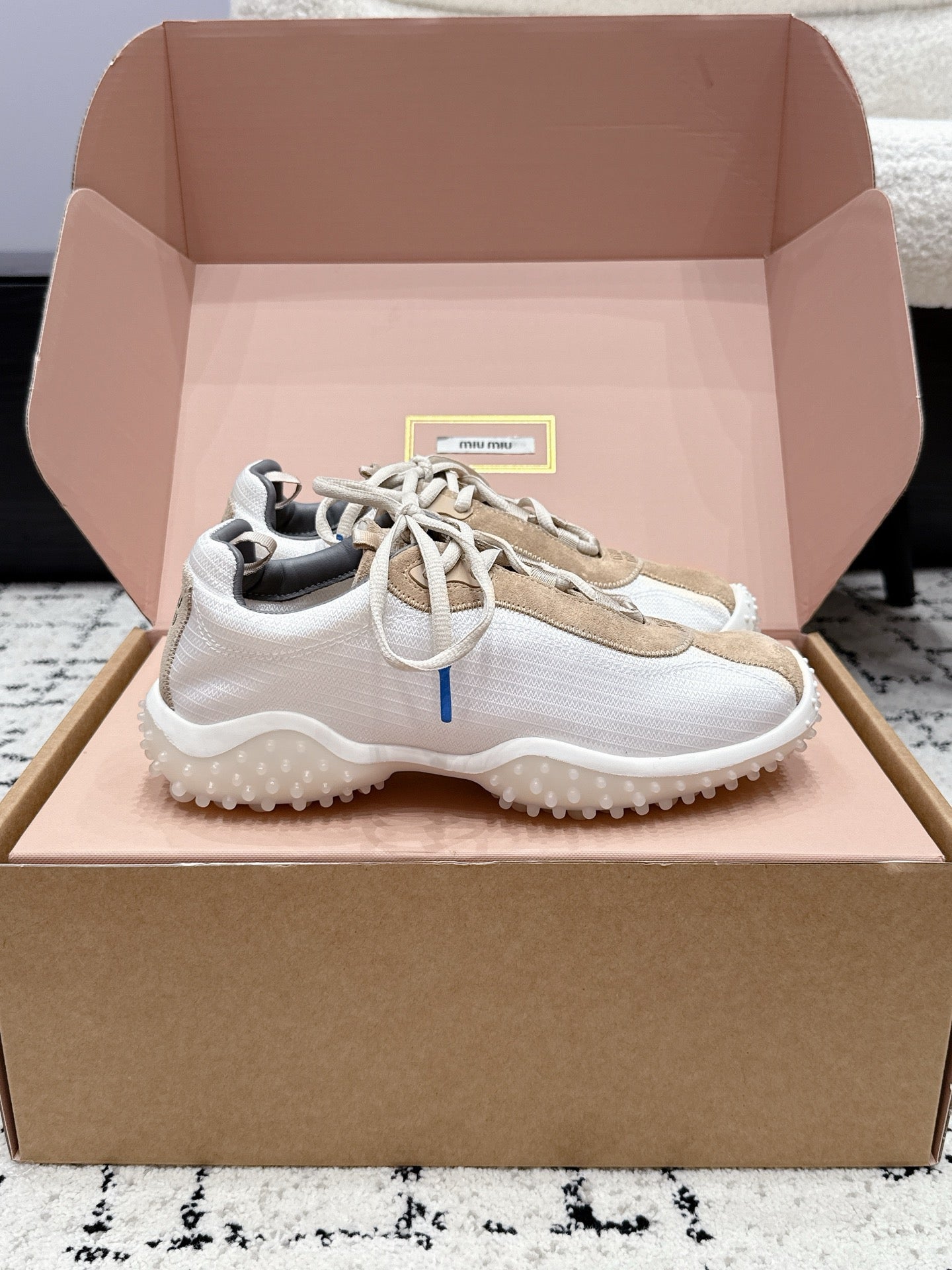 Miumiu 2026 Bubble Sneaker Technical Fabric And Suede 955019