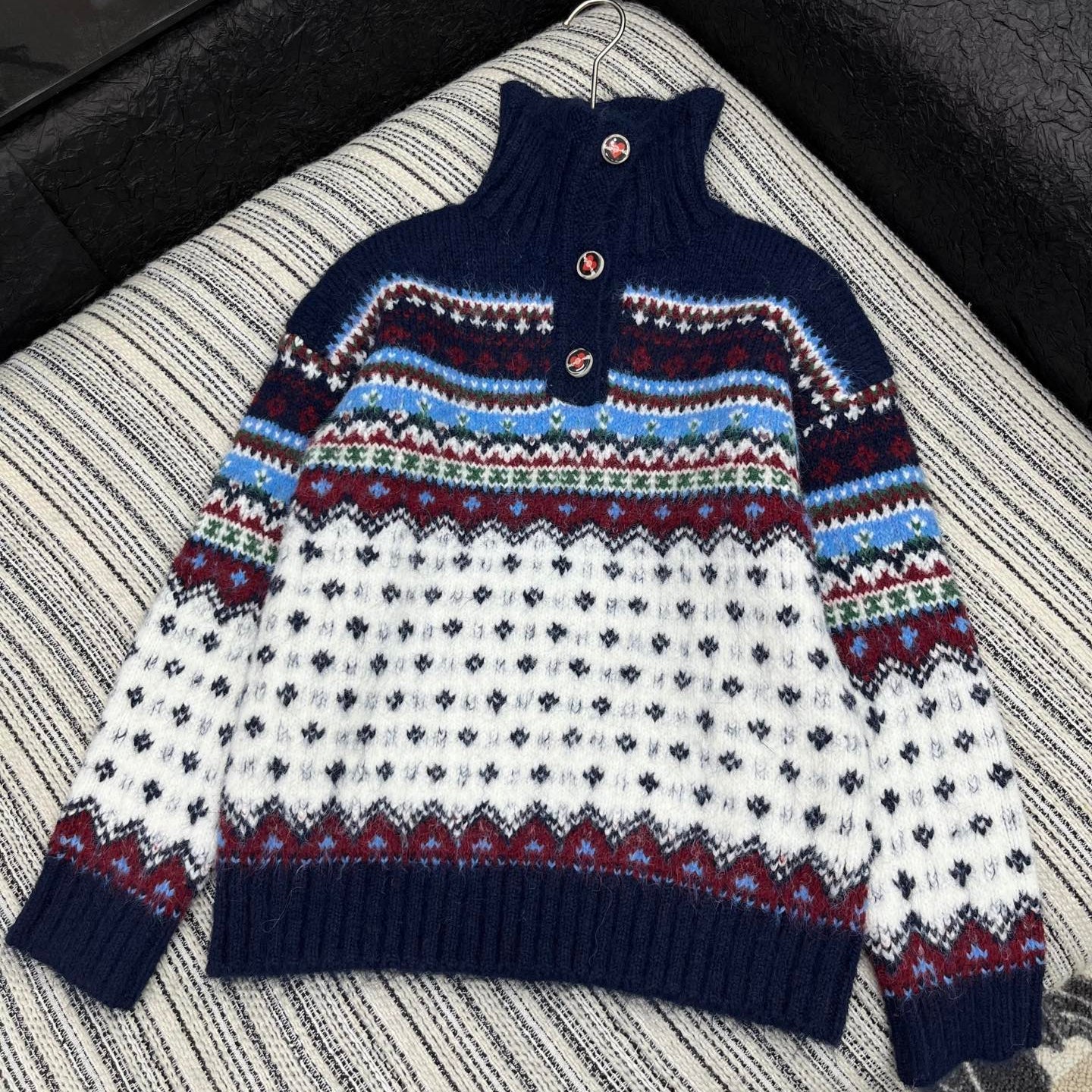 CC 2025 Sweater Navy Blue mix White Wool 325883