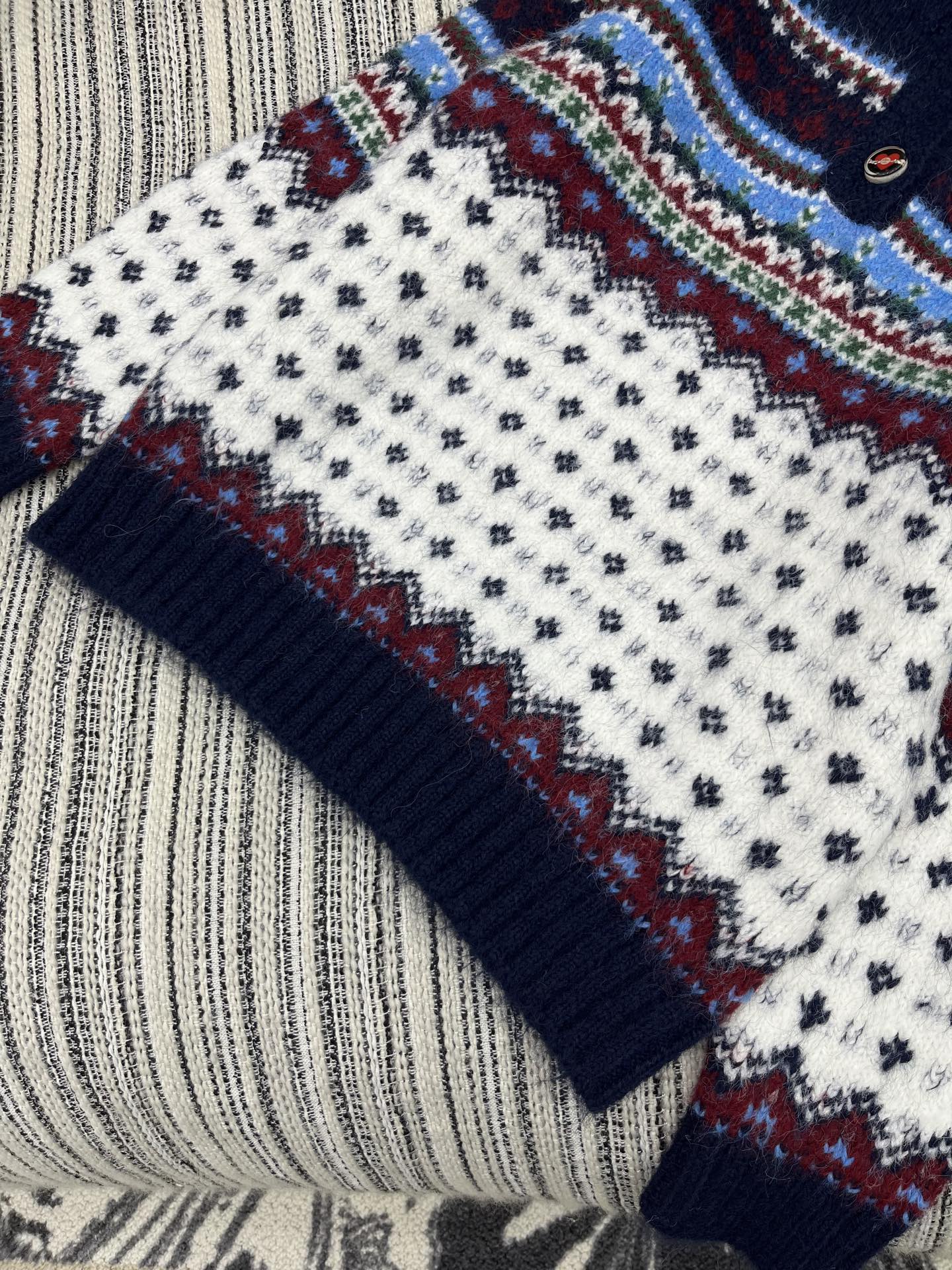 CC 2025 Sweater Navy Blue mix White Wool 325883