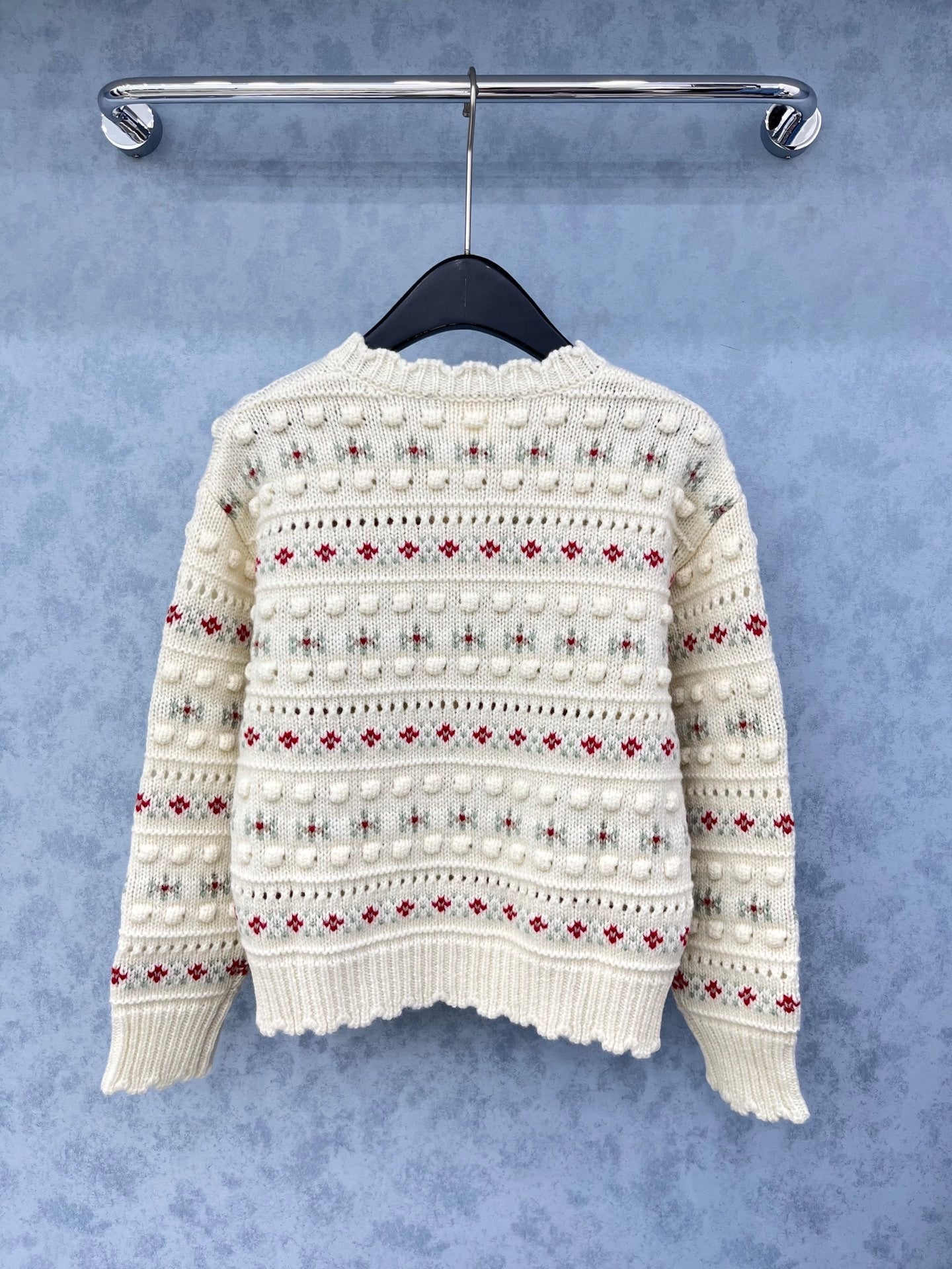 CC 2025 Jacket With Pearl Button Cream mix Colors Wool 325857