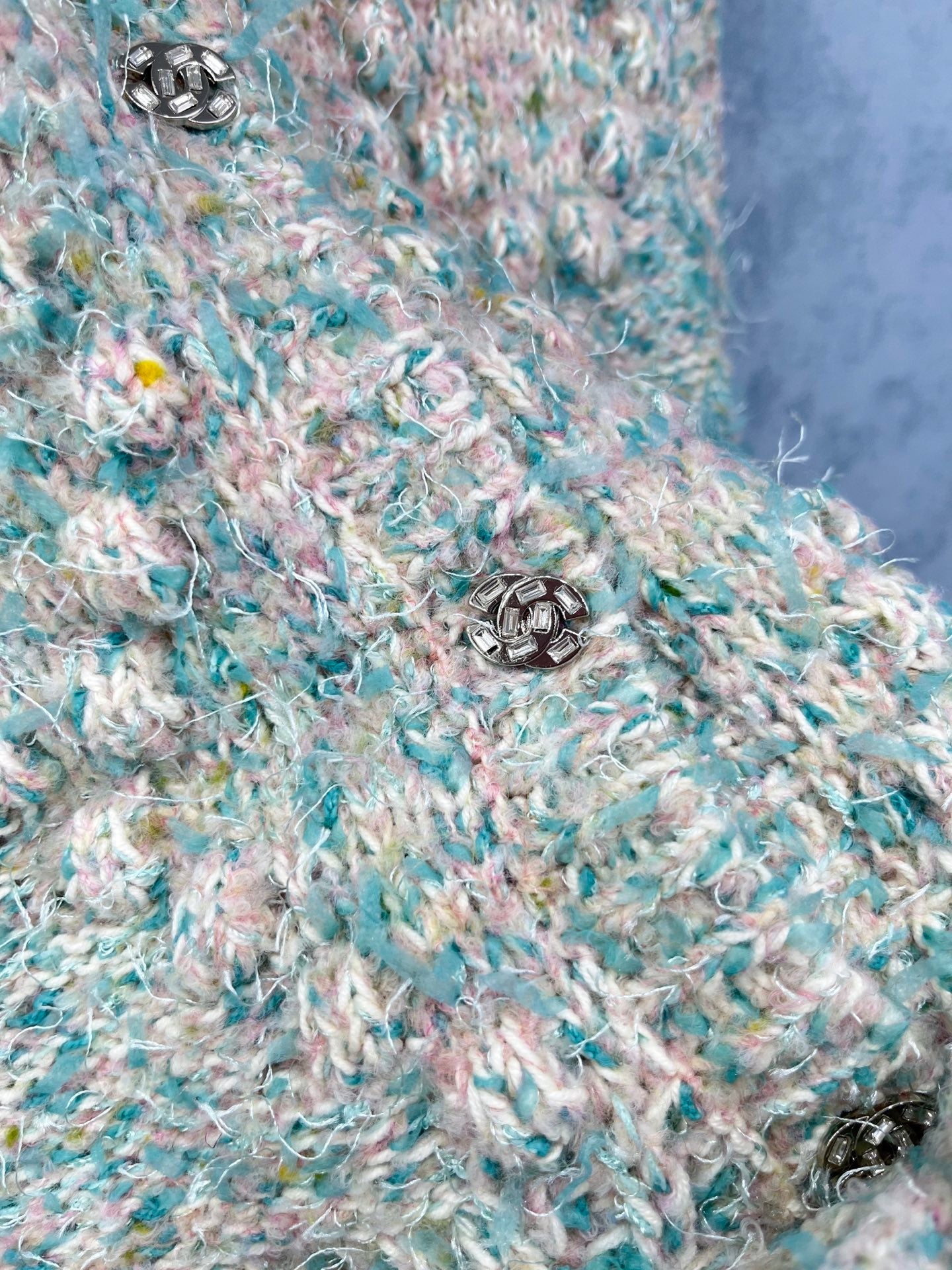 CC 2025 Vest Jacket With Drawstring Waist Blue Pink Wool 325852