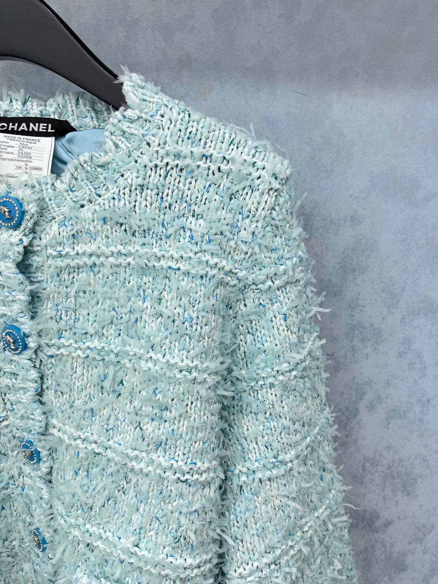CC 2025 Jacket Light Blue Tweed Wool 325870