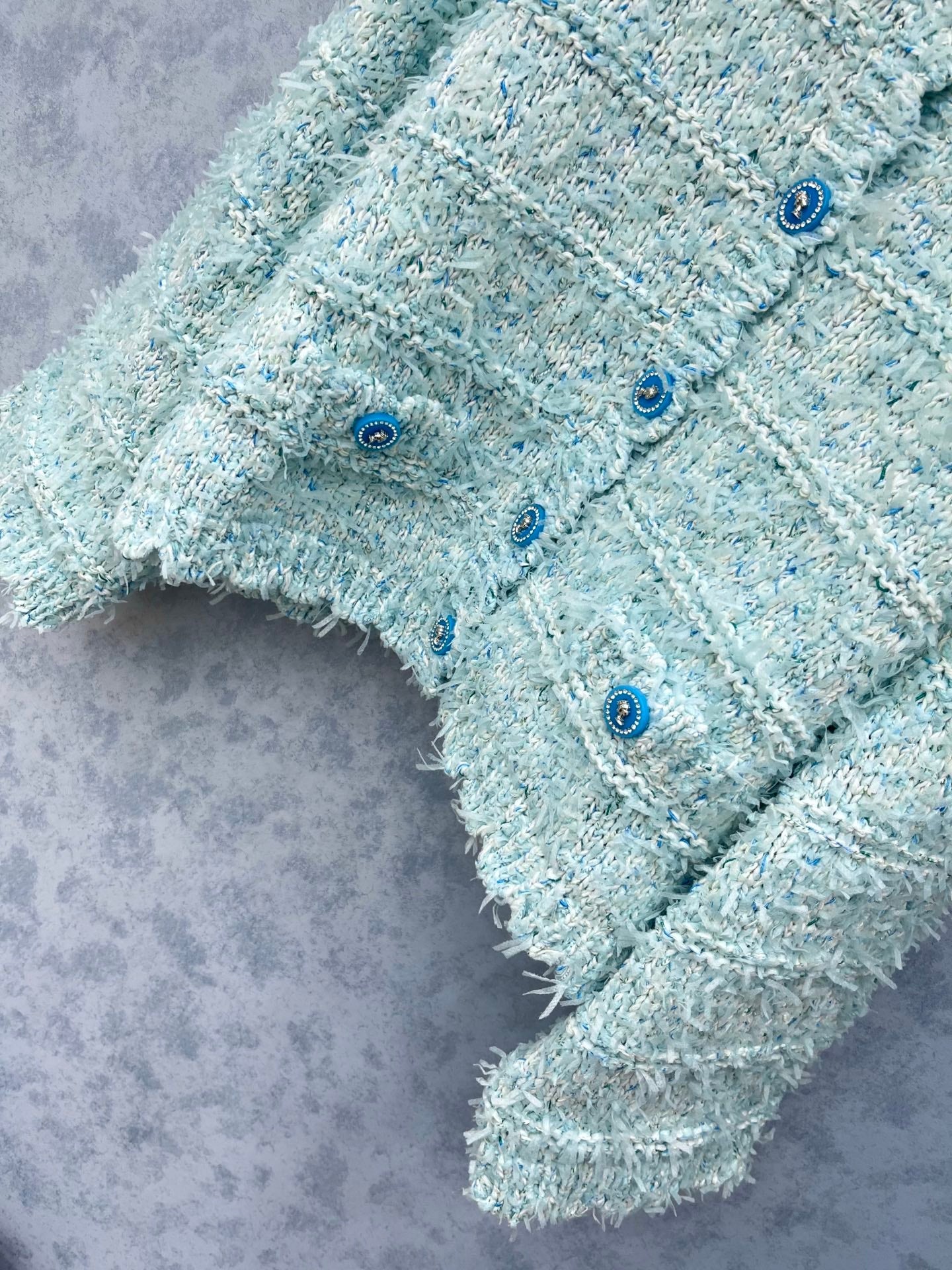 CC 2025 Jacket Light Blue Tweed Wool 325870