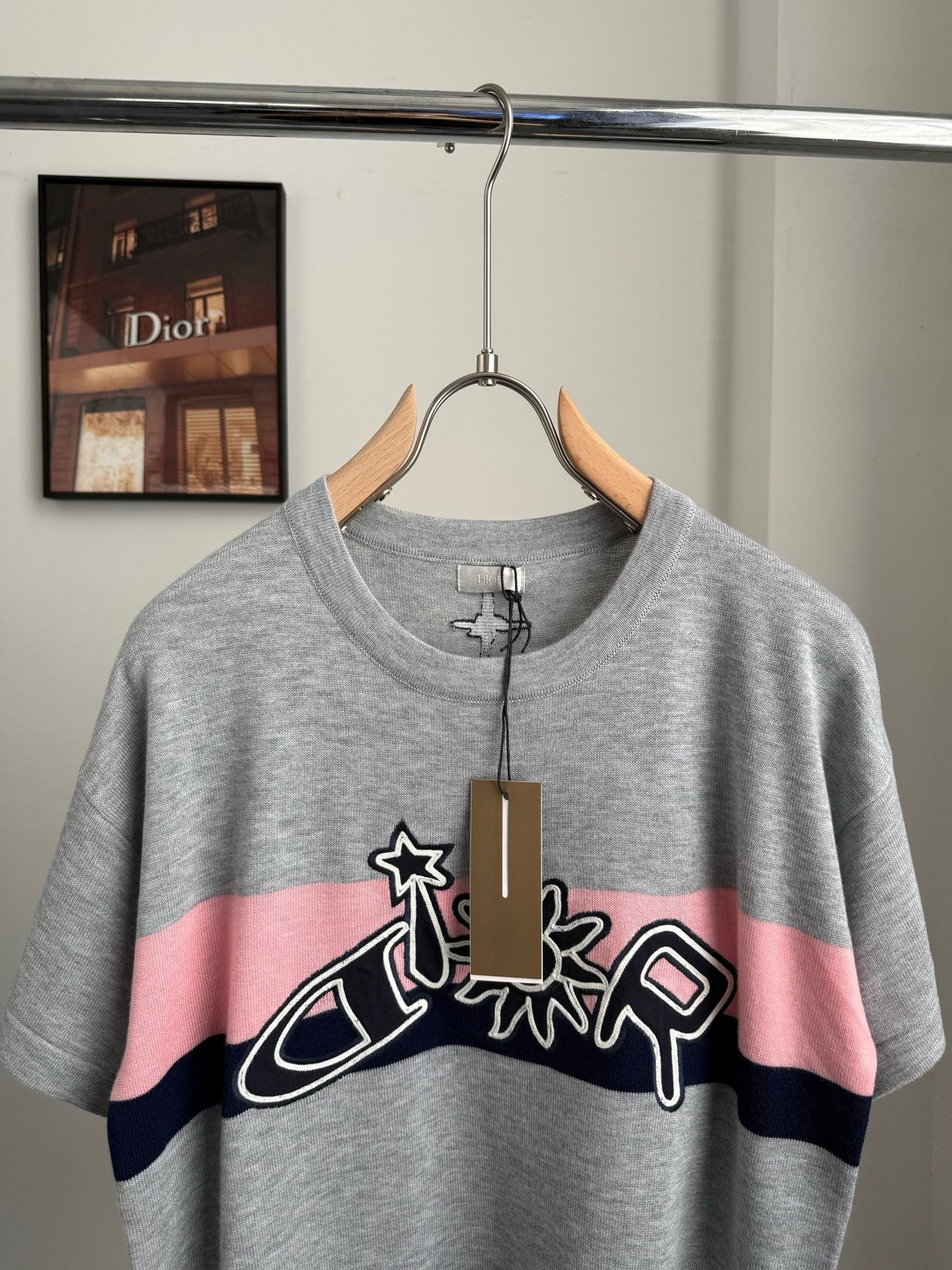 Dior 2026 Knit Short-Sleeve T-Shirt Grey Cotton 482700