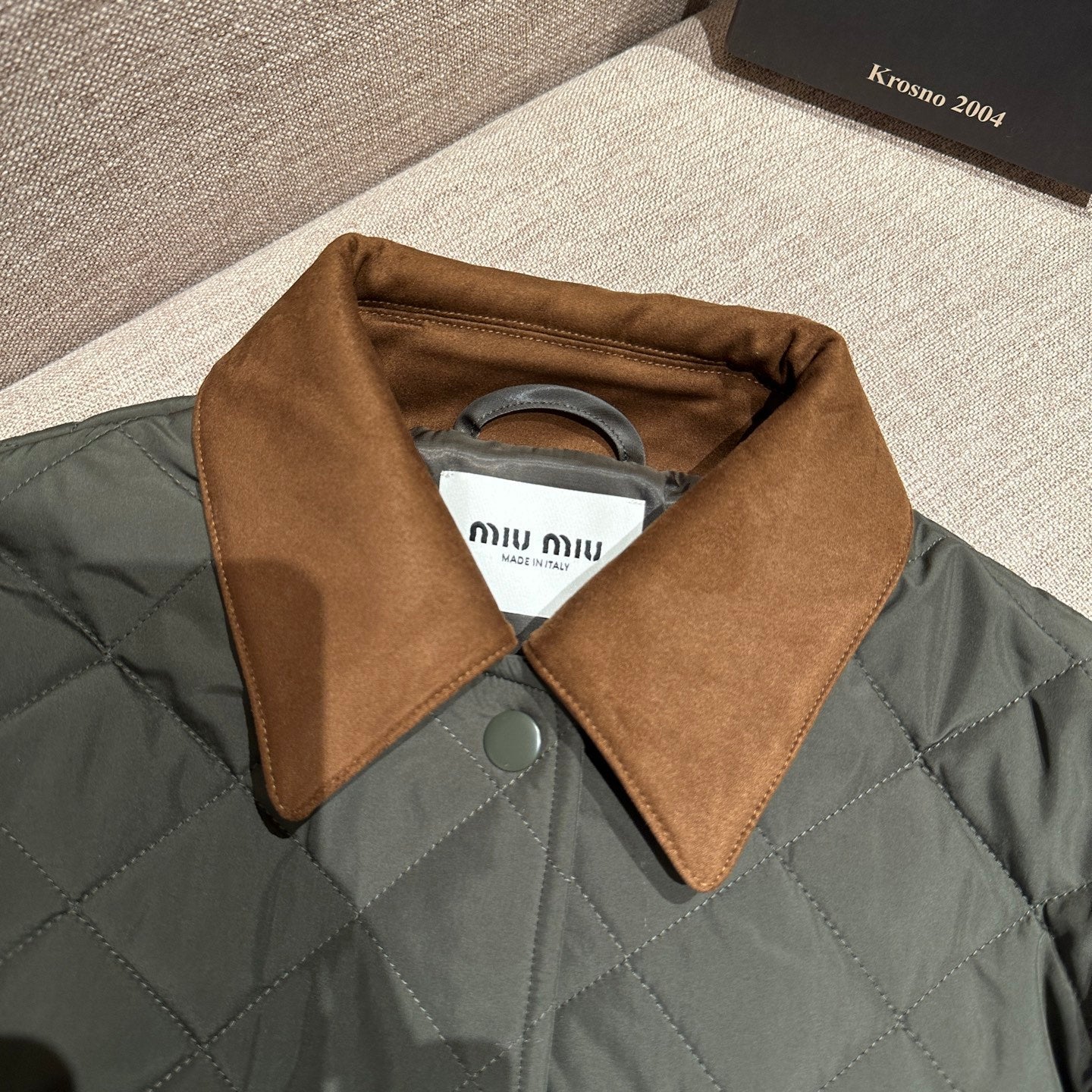 Miu Miu 25 Quilted Jacket Seaweed Green Polyester 302918