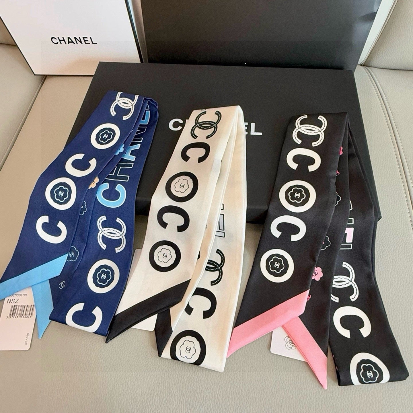 CC  Twilly Mini Scarf 120cm Dark Blue Mulberry Silk 949094