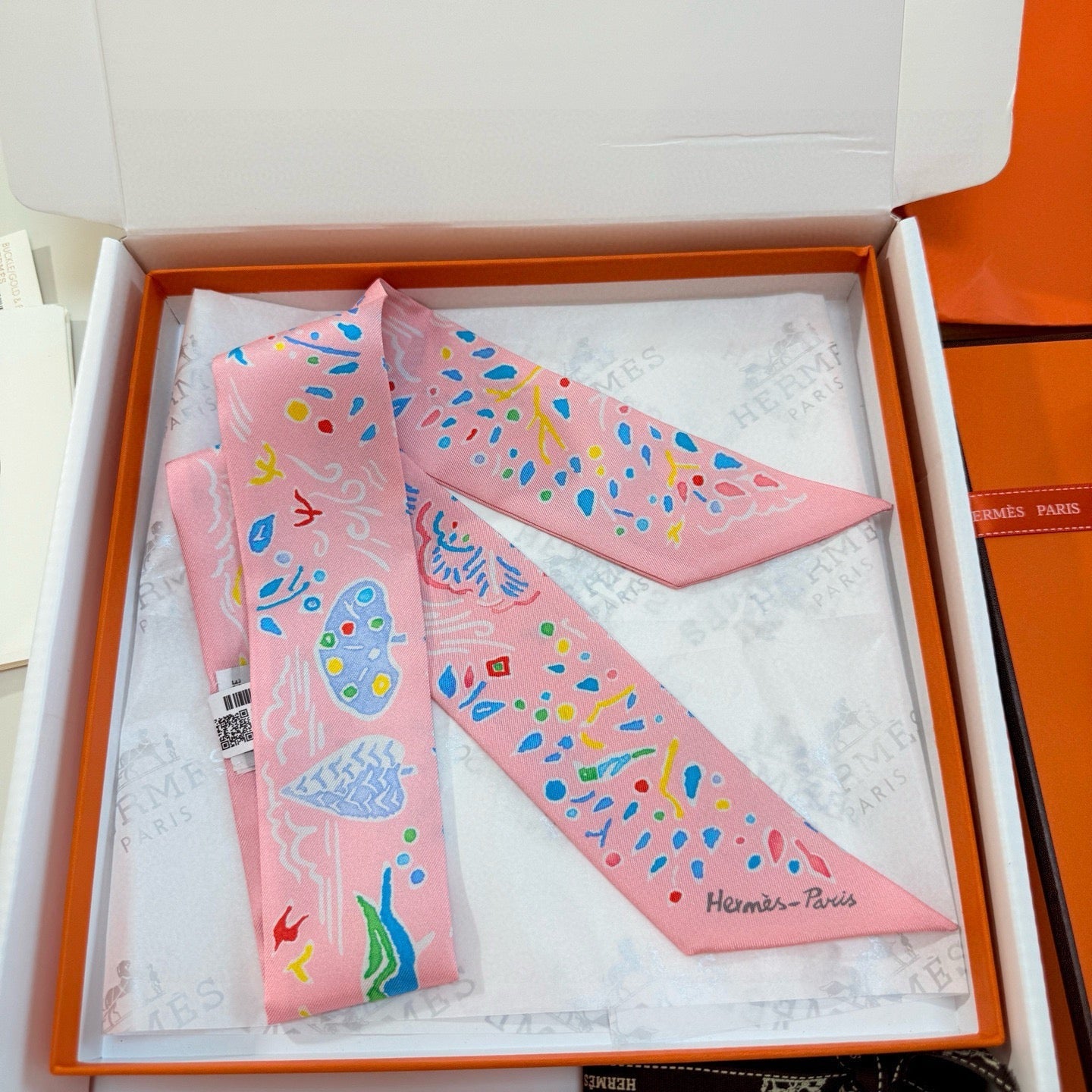 HM Twilly Mini Scarf 86CM Pink Mulberry Silk 967442