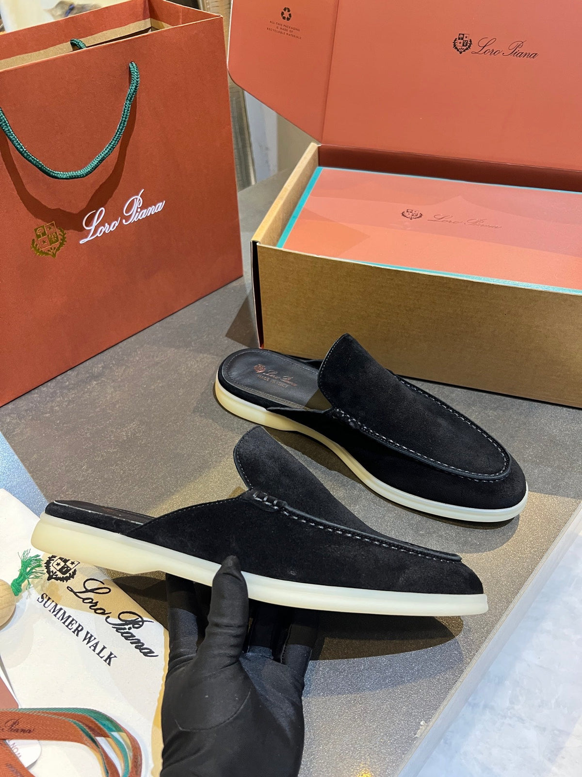 Loro Piana 2026 Summer Walk Mule Suede 921954