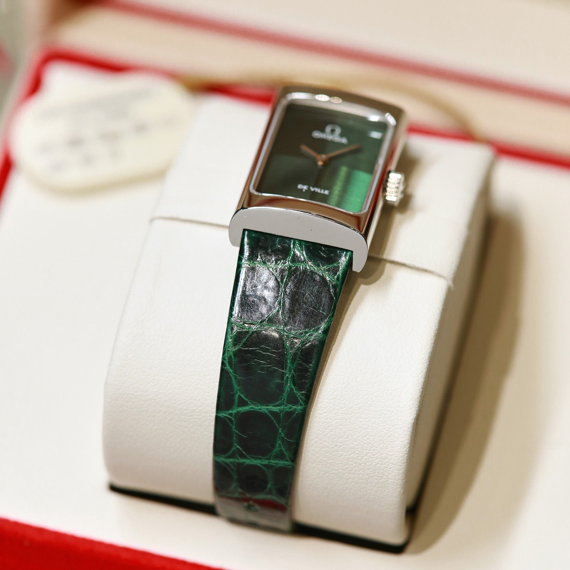 Omega De Ville 26.12mm Silver Green Dial