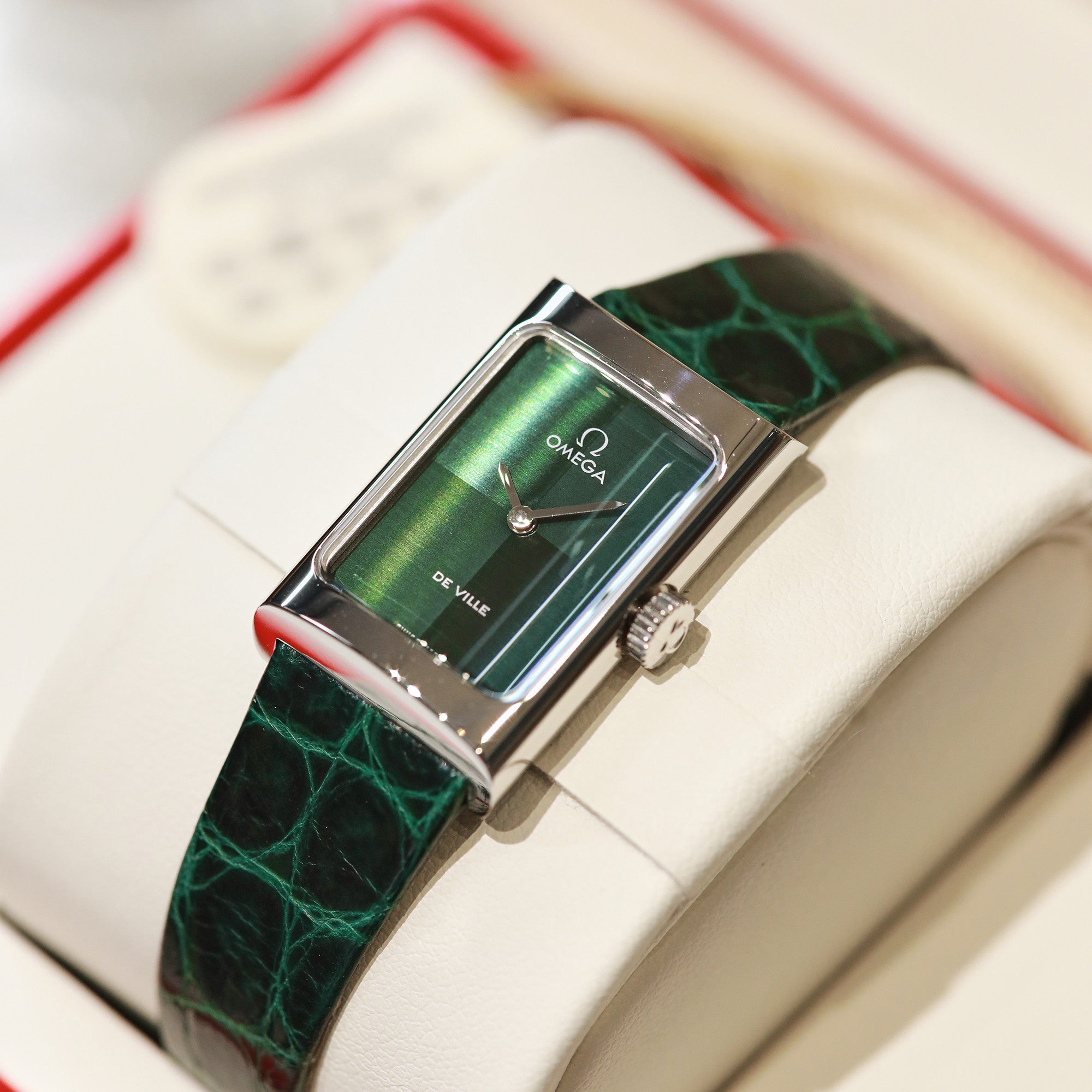 Omega De Ville 26.12mm Silver Green Dial