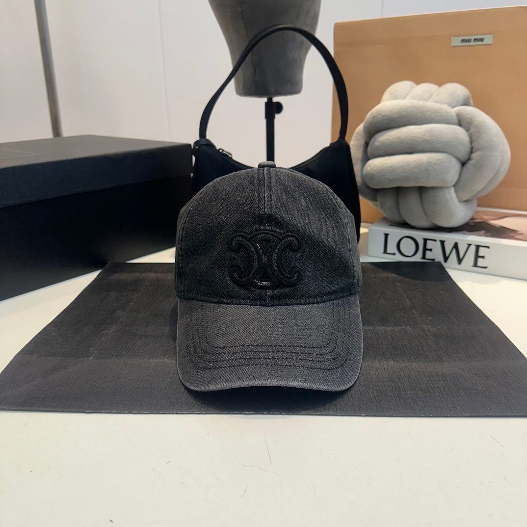 Celin Cap Smoke Black Denim Fabric 210380