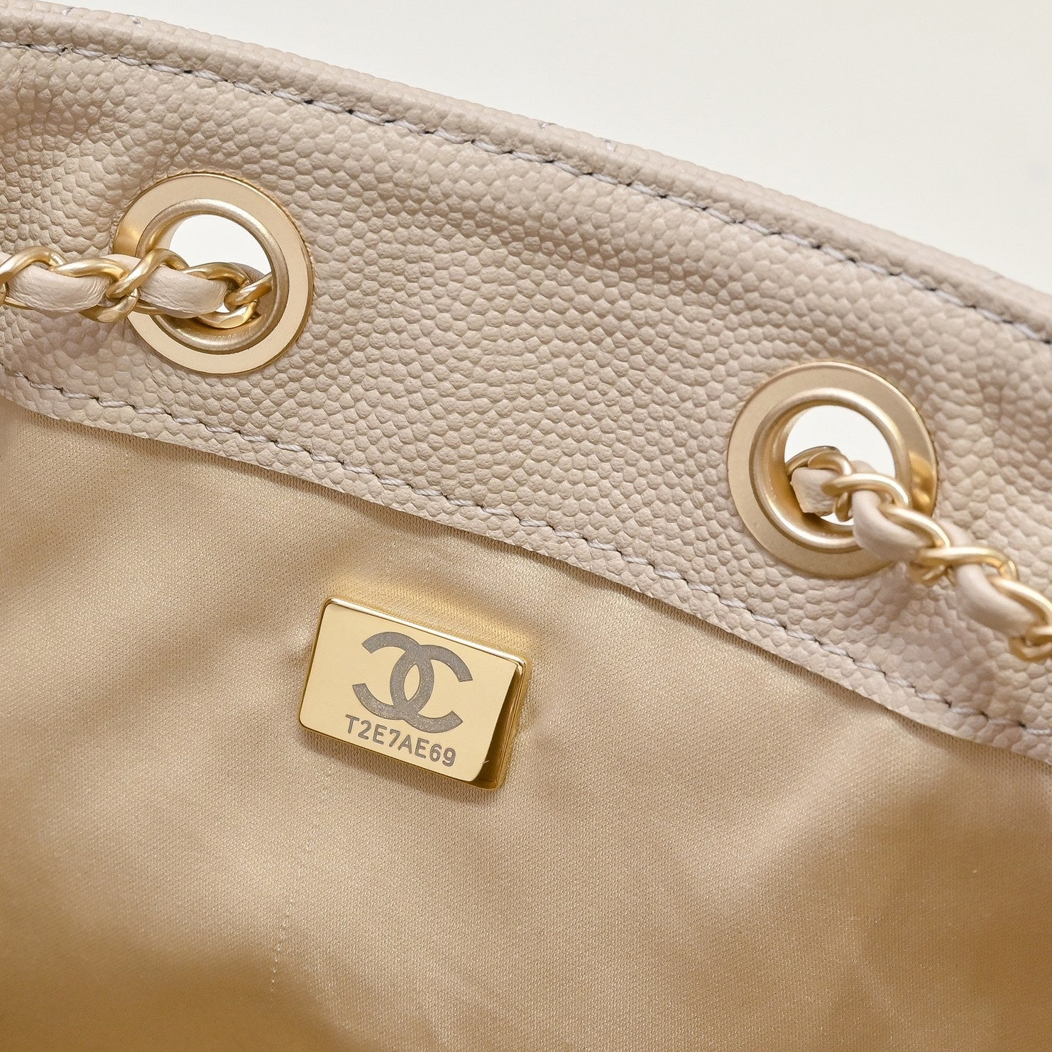 CC 25C Hobo Bags 30cm Nude Grained Calfskin