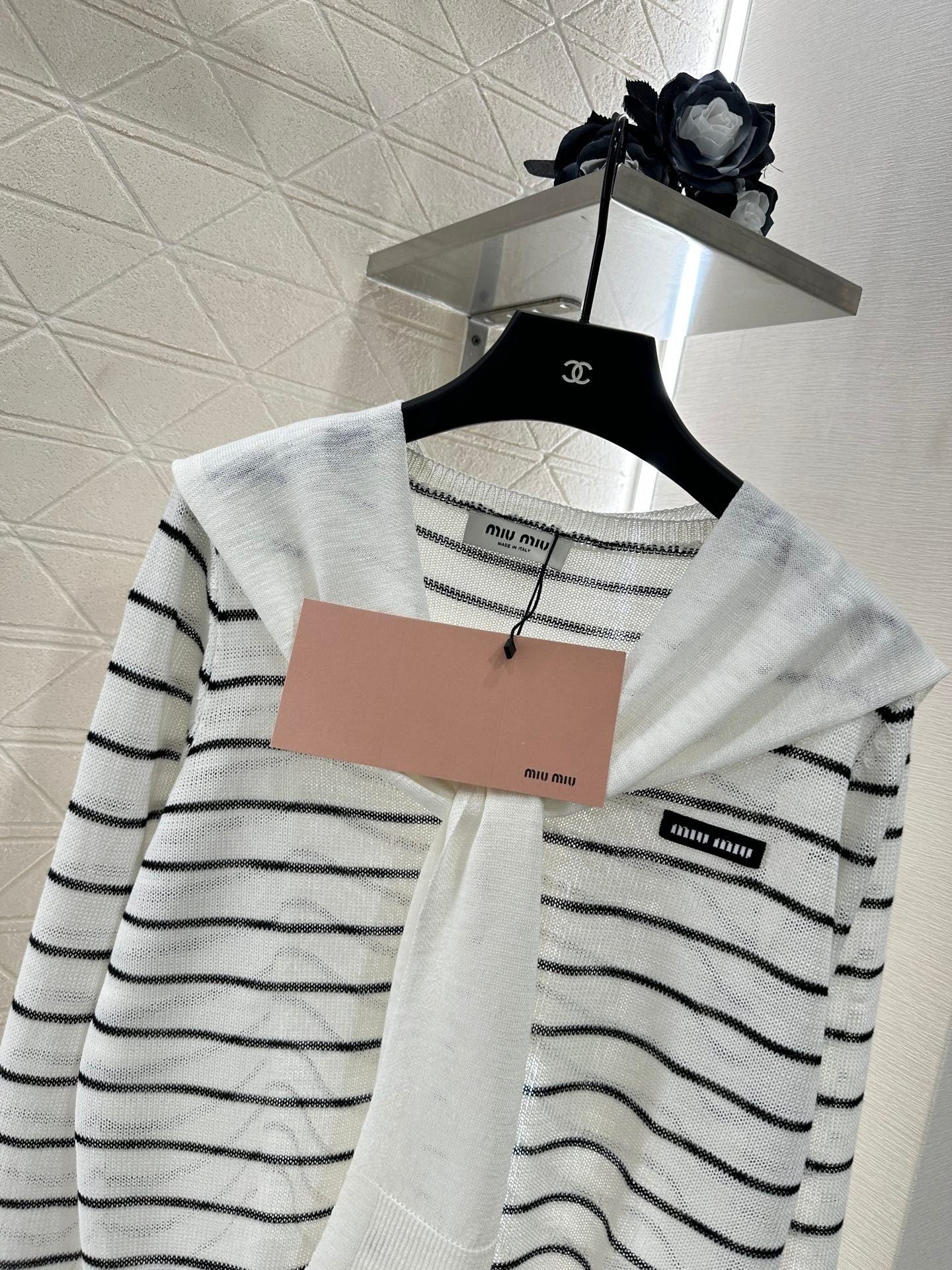 Miu Miu 25 Striped Knit Sweater Scarf 288654