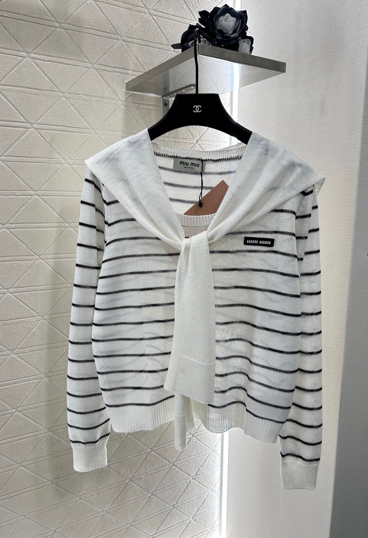 Miu Miu 25 Striped Knit Sweater Scarf 288654