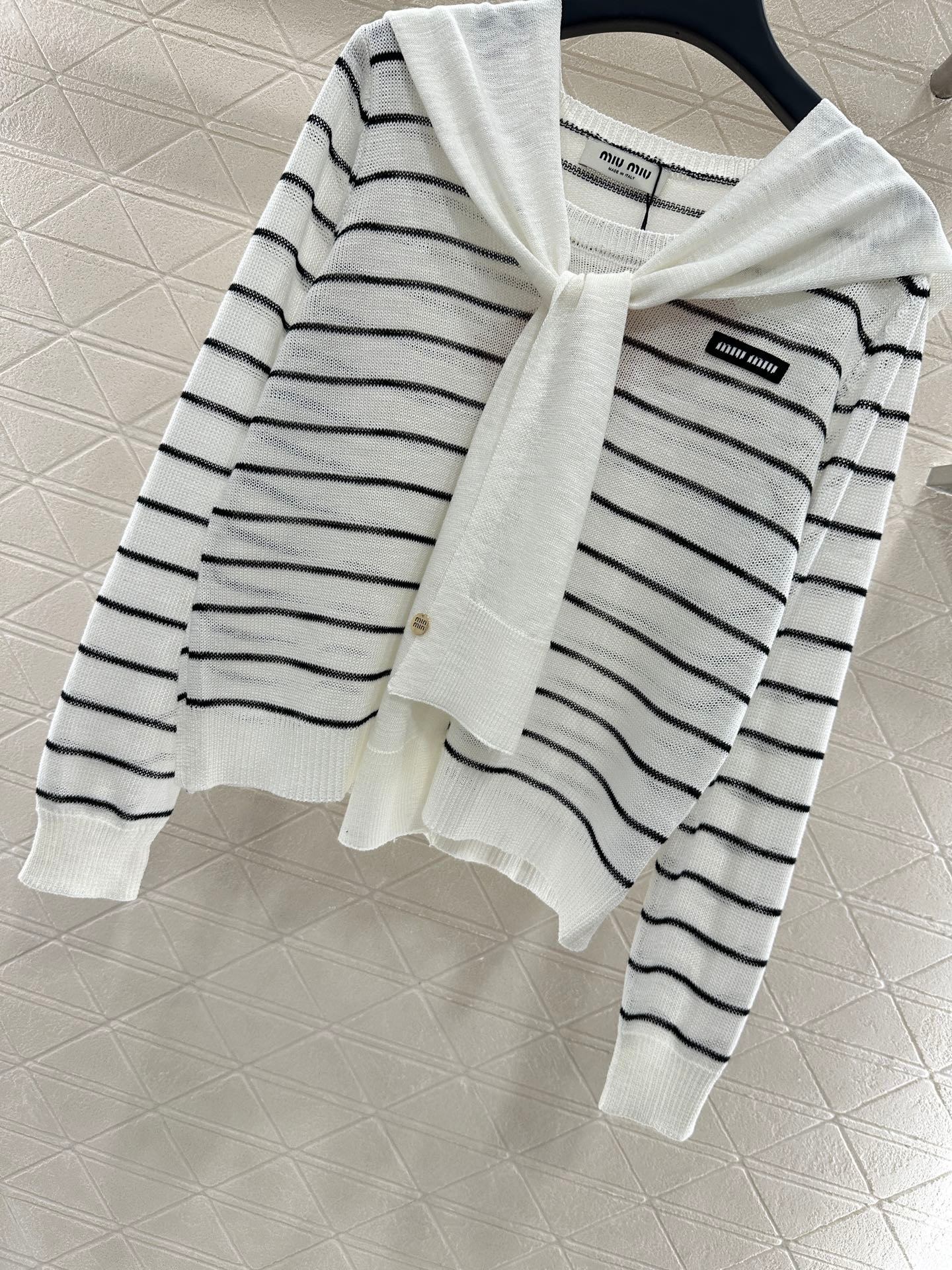 Miu Miu 25 Striped Knit Sweater Scarf 288654