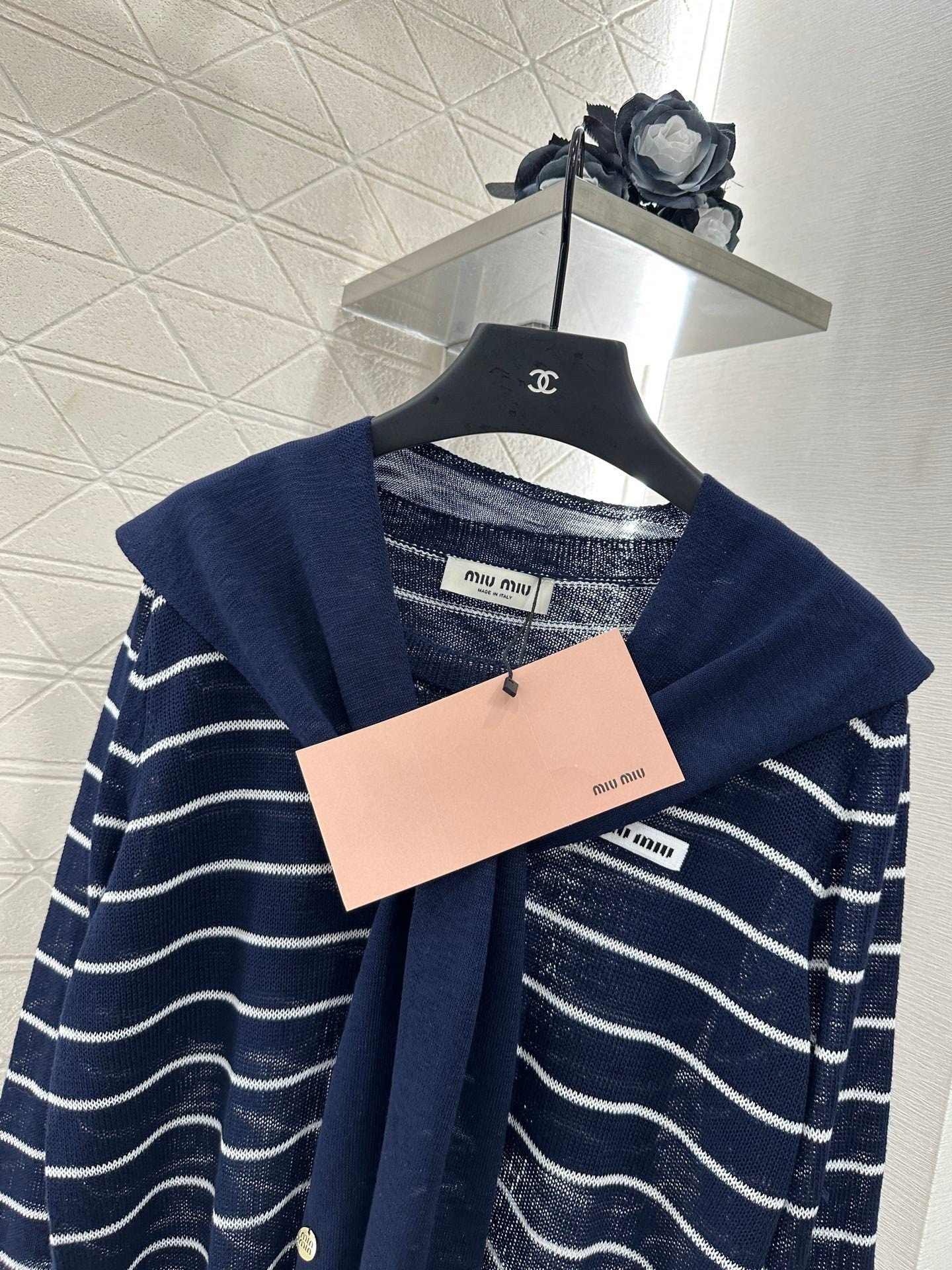 Miu Miu 25 Striped Knit Sweater Scarf 288654