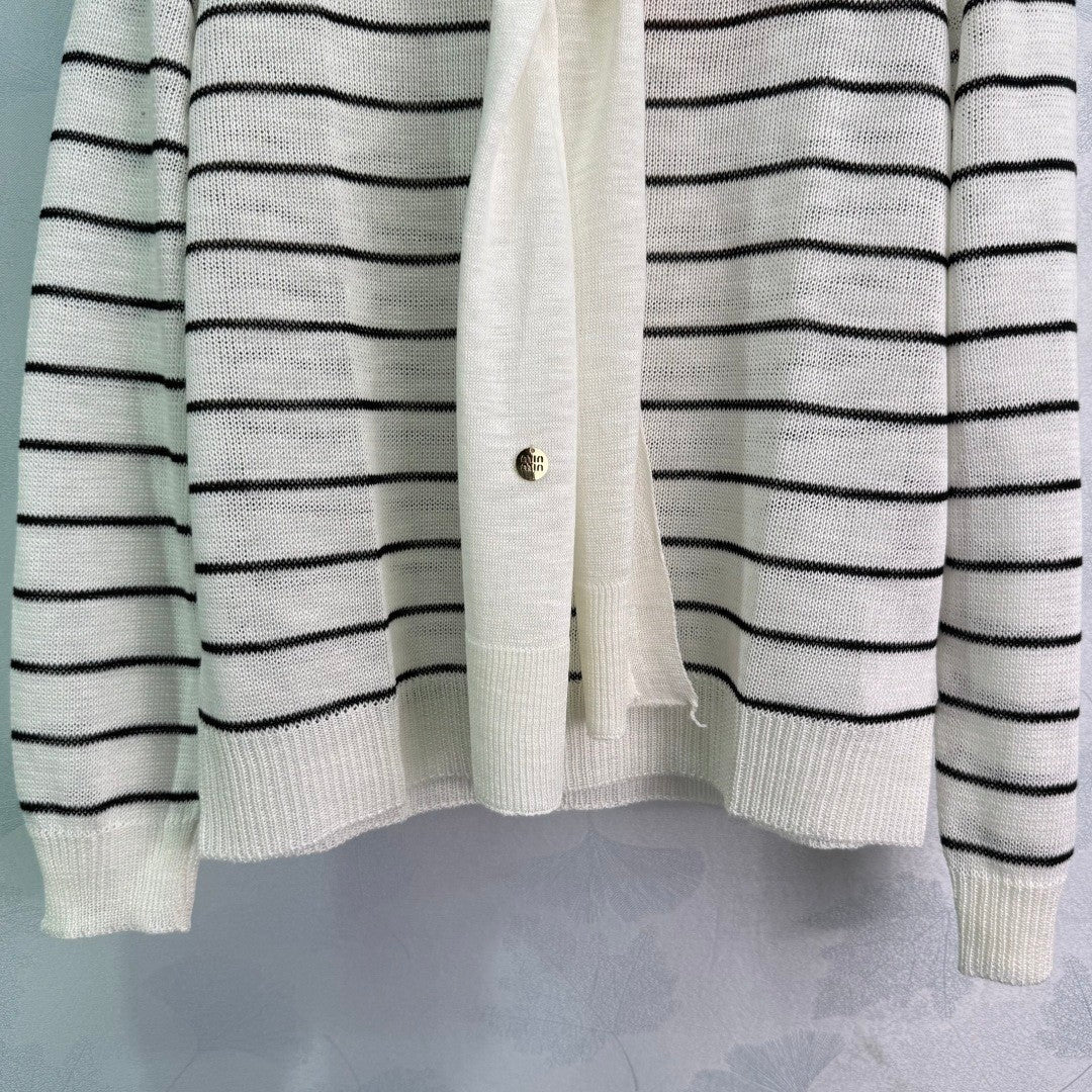 Miu Miu 25 Striped Knit Sweater Scarf 288654