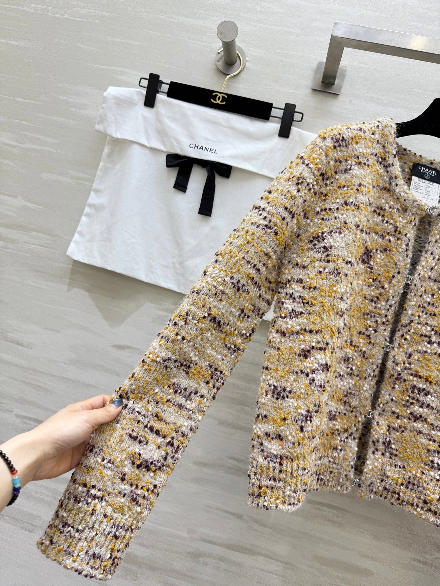 CC 2025 Cardigan Yellow Purple Wool 325788