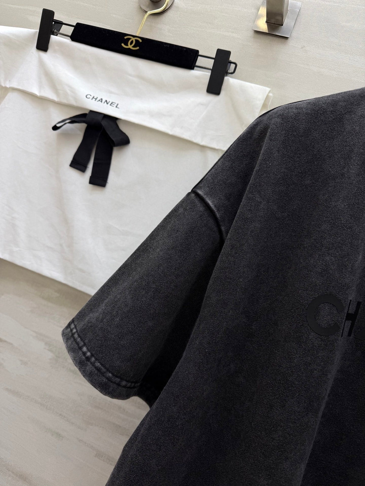 Chanel 2026 Washed T-Shirt Black Cotton 358608