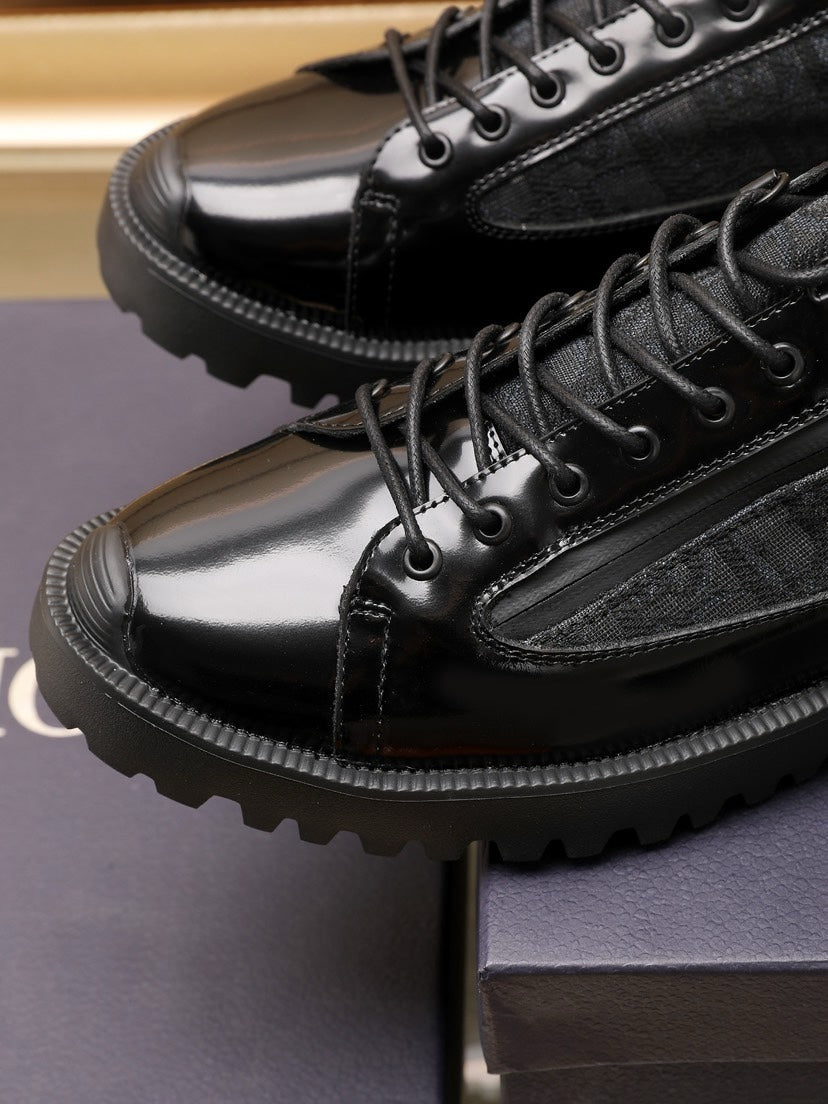 CD COMBAT DERBY SHOE BLACK POLISHED CALFSKIN