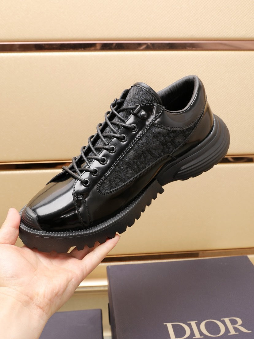 CD COMBAT DERBY SHOE BLACK POLISHED CALFSKIN
