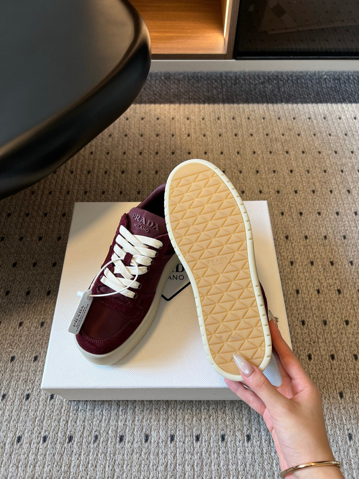 Prada 2026 Downtown Bold Sneakers Suede Fabric 151215