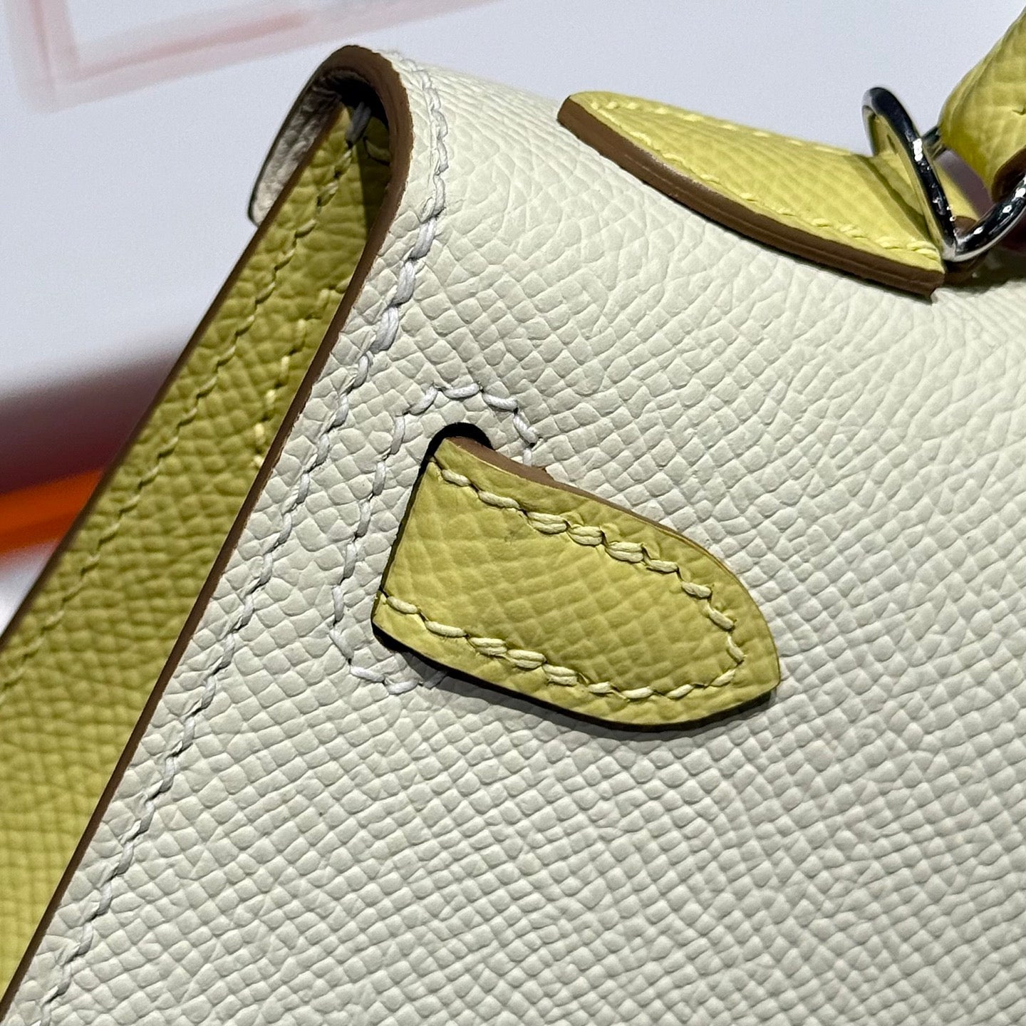 HM Mini Kelly 19 Milkshake White Epsom 243206