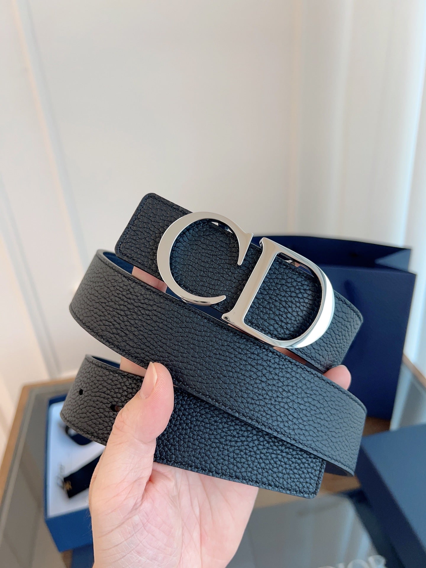 Dior 2025 Belt Black with Silver Buckle
