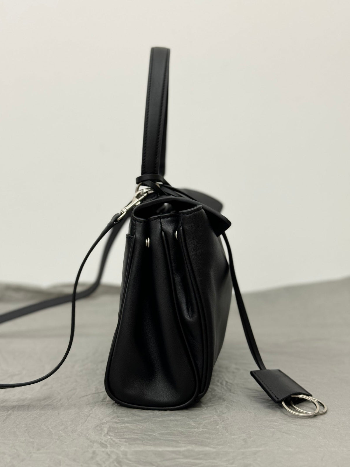Balenciaga Small Rodeo Bag 29 Black Calfskin Sliver Hardware