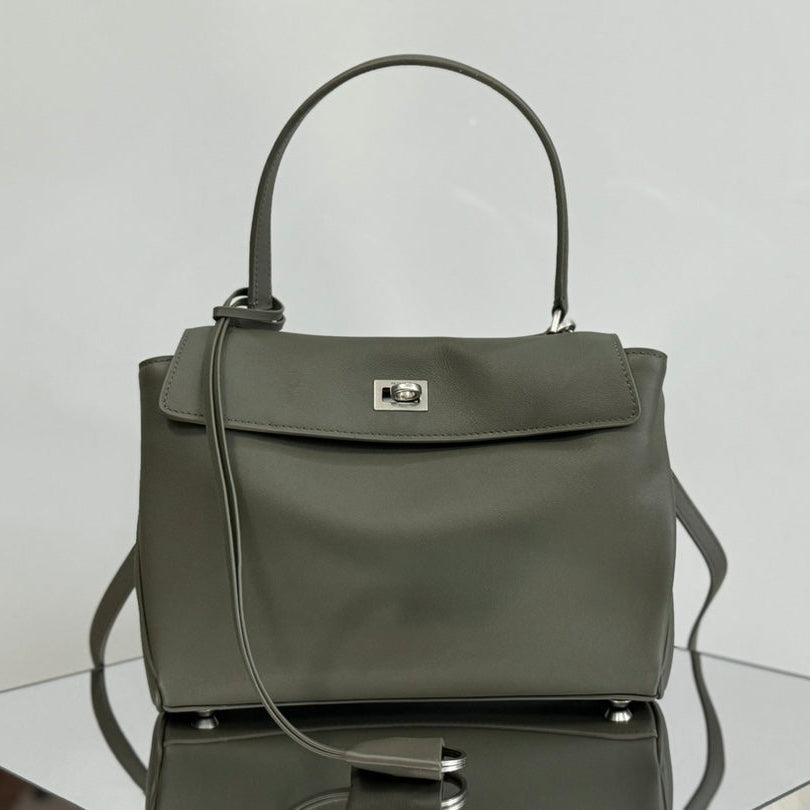 Balenciaga Small Rodeo Bag 29 Olive Green Calfskin Sliver Hardware