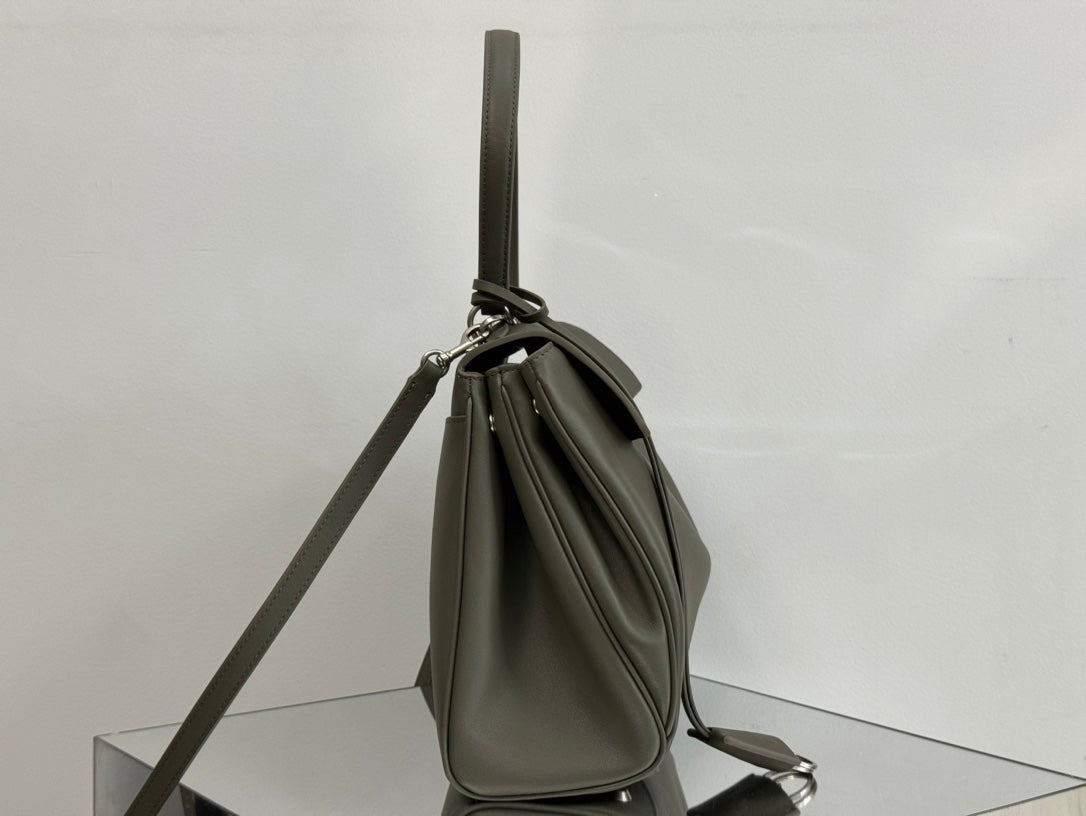 Balenciaga Medium Rodeo Bag 35 Olive Green Caflskin Sliver Hardware